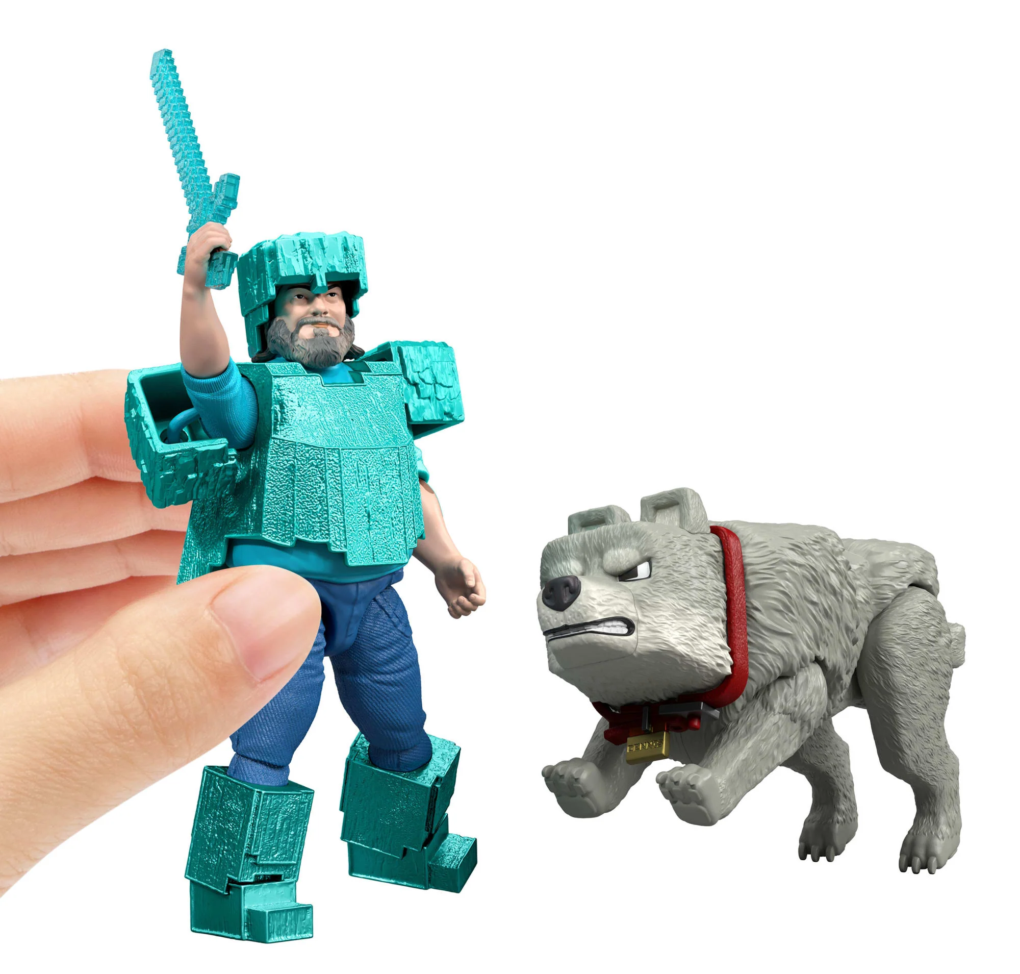 Minecraft La Película Figura de Acción Steve y Lobo 2-Pack - Image 2