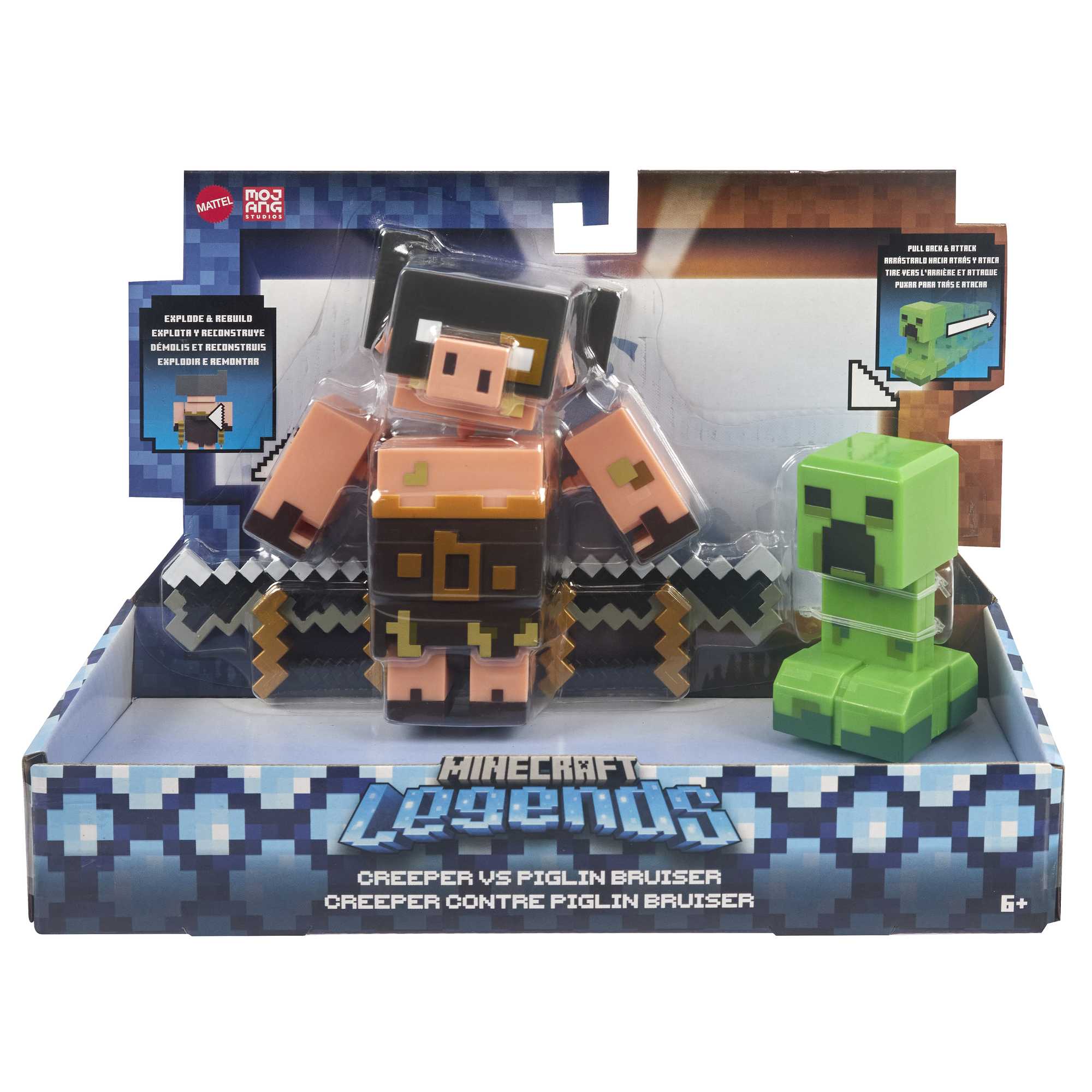 Minecraft Legends Creeper vs Piglin Bruiser Figures - Image 6