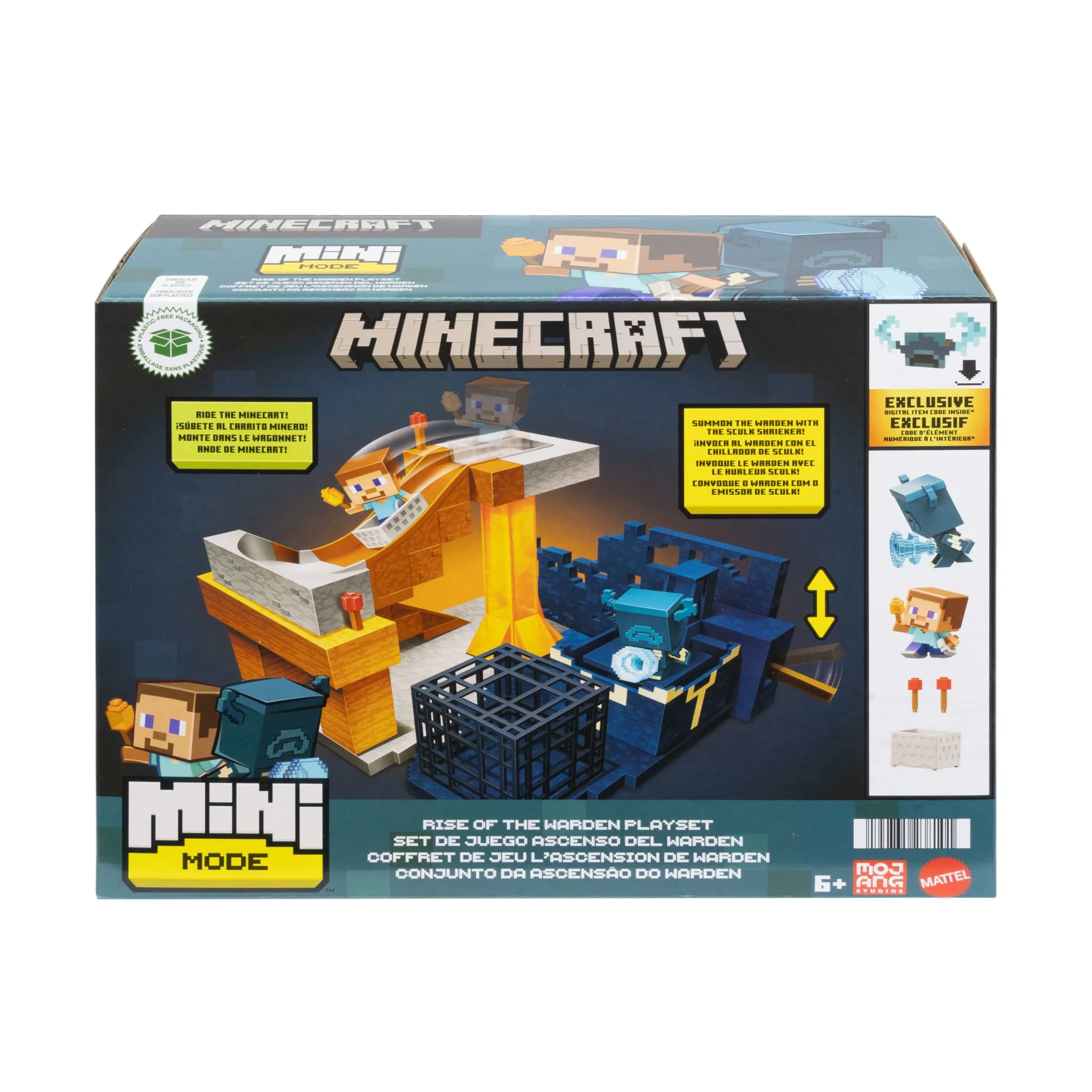 Minecraft Mini Mode Rise Of The Warden Playset, 2 Minis, Steve & Warden Figures & Dlc Code - Image 6