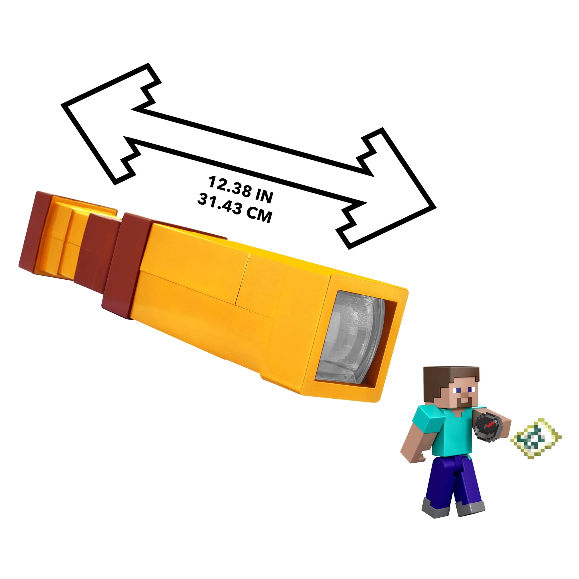 Minecraft Pixel Spyglass & Steve Action Figure Set, Kid-Sized Pixelated Role-Play Viewer - Image 6