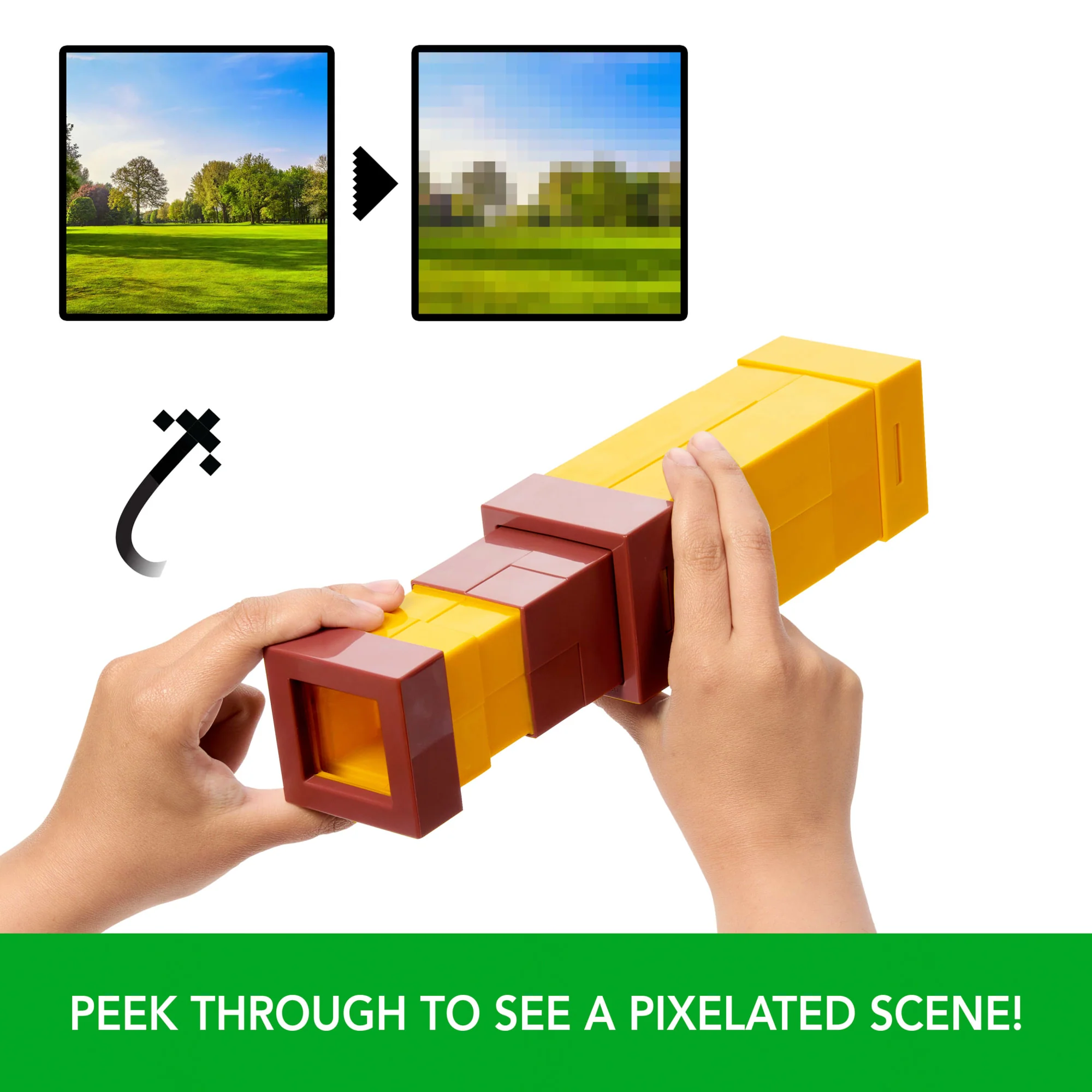 Minecraft Pixel Spyglass Toy With Pixelating View Lens, Kid-Size Accessory For Role-Play & Costumes - Image 3