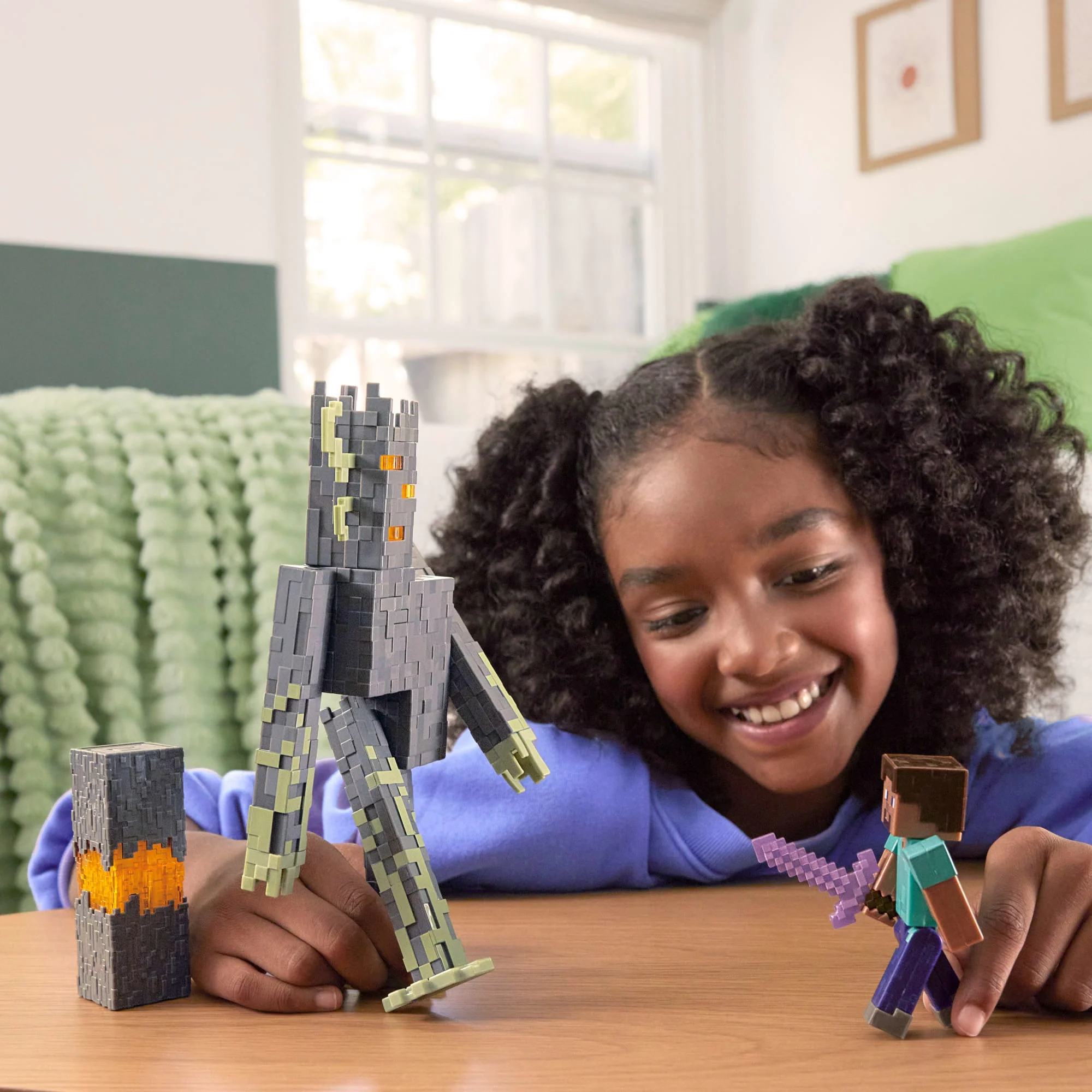 Minecraft Steve Action Figure & Accessory Set, 3.25-Inch Scale Collectible Toy With Building Piece - Image 2