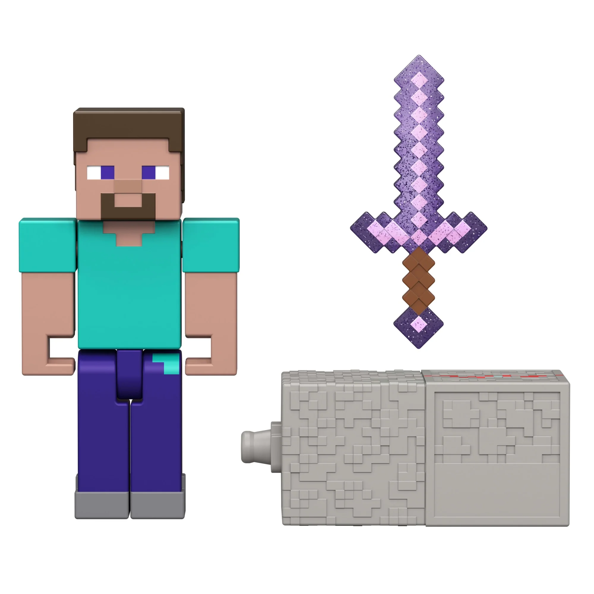 Minecraft Steve Action Figure & Accessory Set, 3.25-Inch Scale Collectible Toy With Building Piece - Image 3