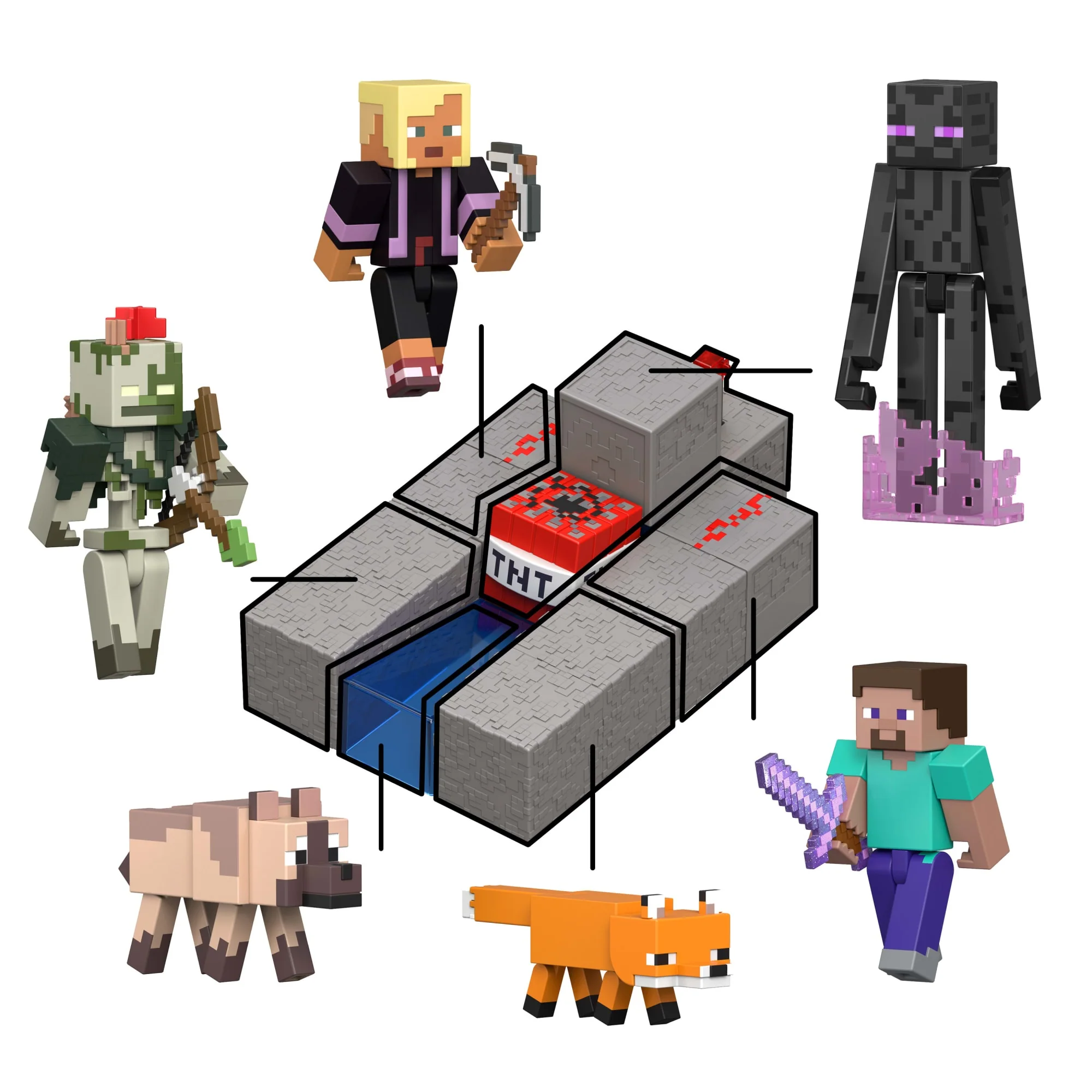 Minecraft Steve Action Figure & Accessory Set, 3.25-Inch Scale Collectible Toy With Building Piece - Image 5