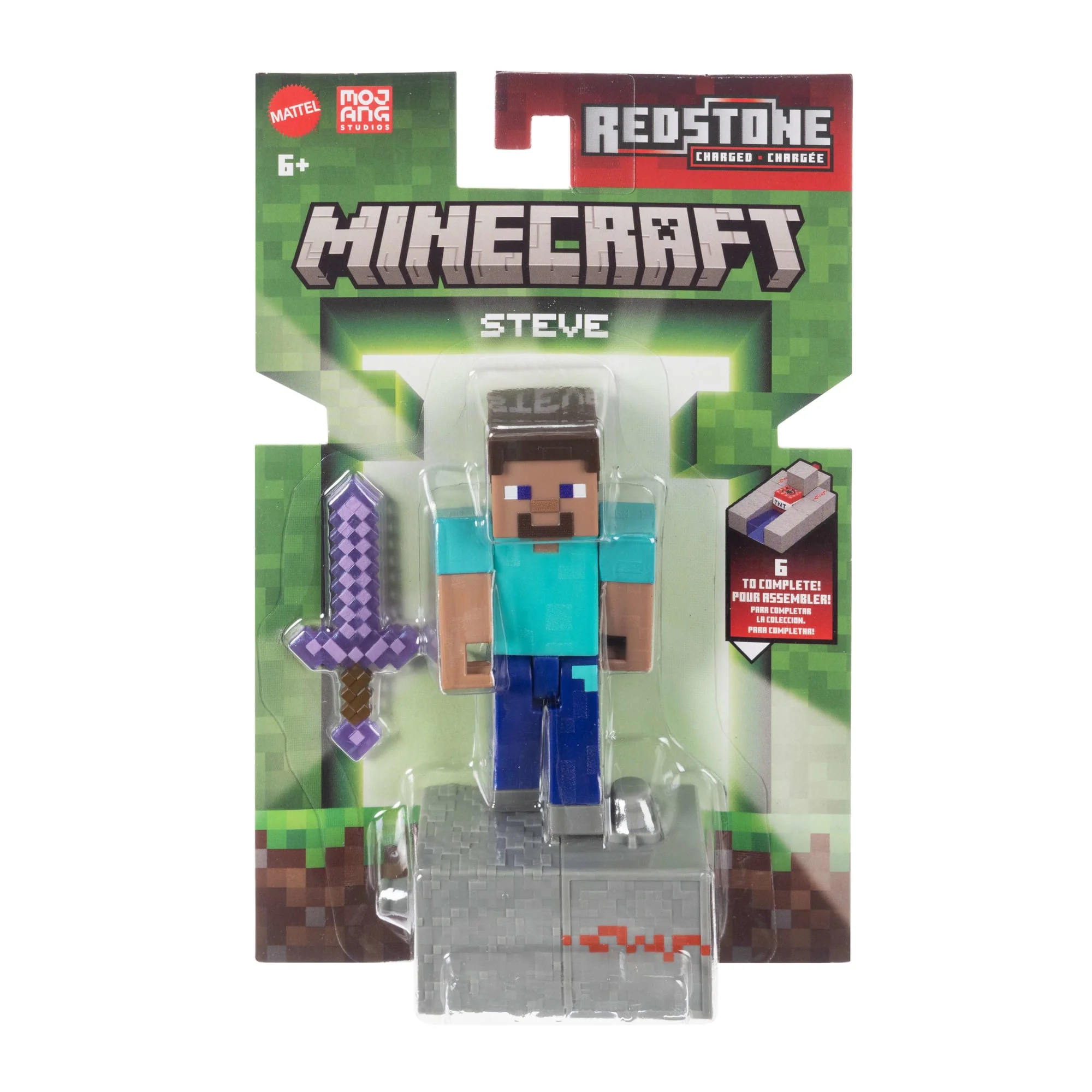 Minecraft Steve Action Figure & Accessory Set, 3.25-Inch Scale Collectible Toy With Building Piece - Image 6