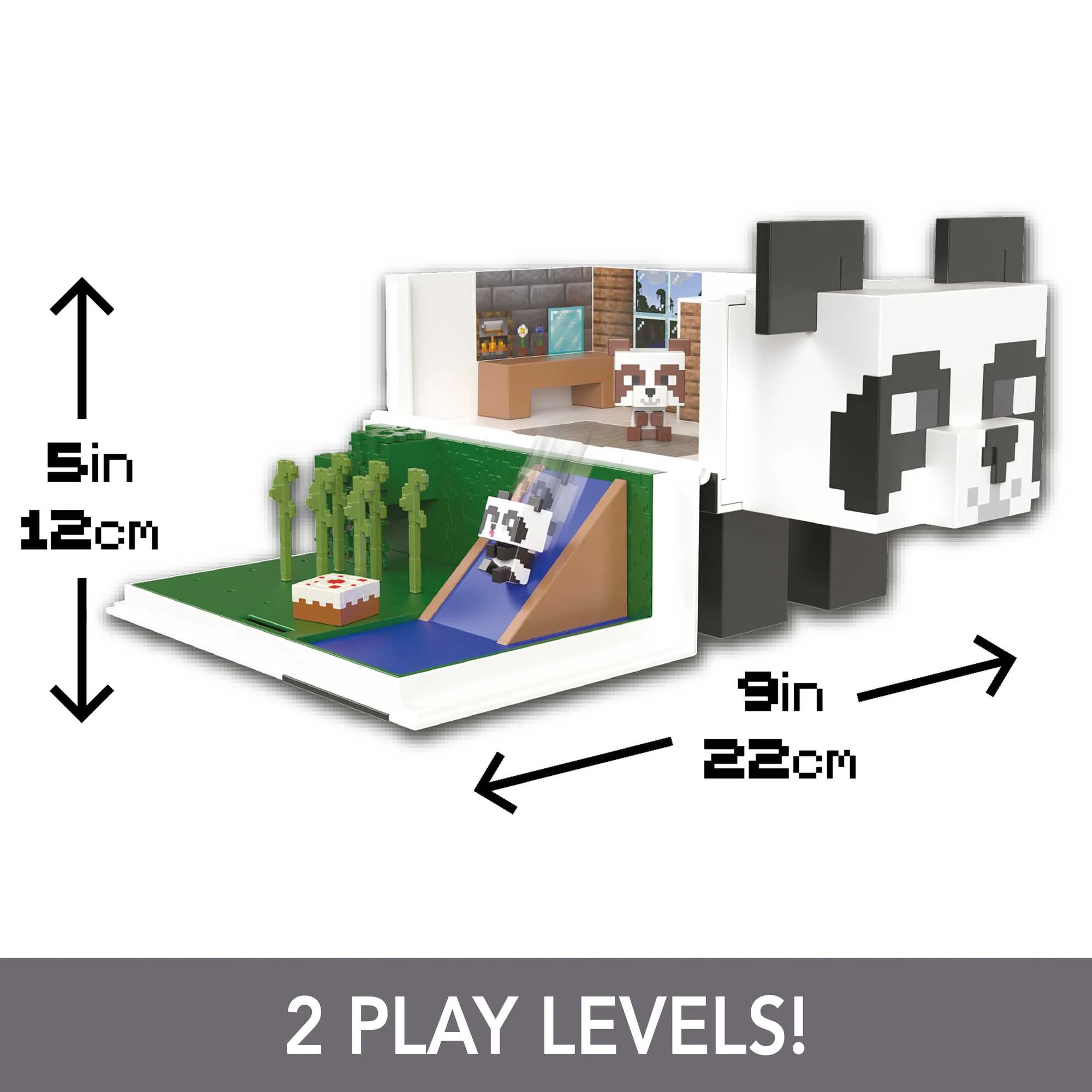 Minecraft Toys Panda Playhouse Playset Mob Head Minis, Kids Gifts - Image 4
