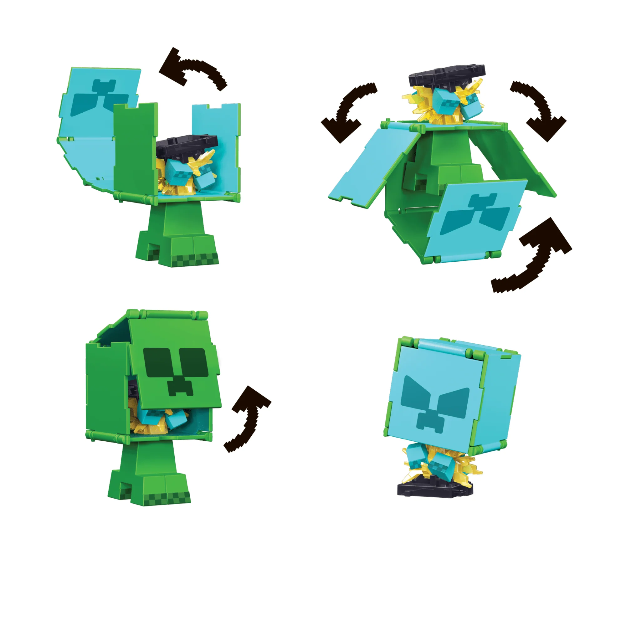 Minecraft Vanilla Figura de Brinquedo Flippin' de 3.75" Creeper + Creeper Carregado - Image 4