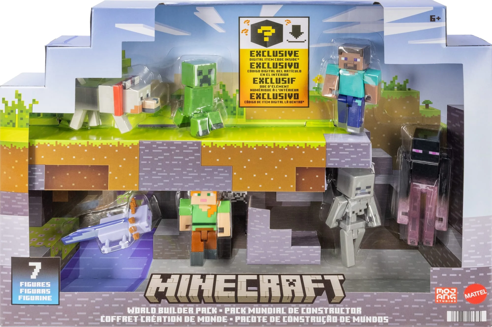 Minecraft World Builders Pack With 7 Action Figures in 3.25-Inch Scale, Starter Collection - Image 6