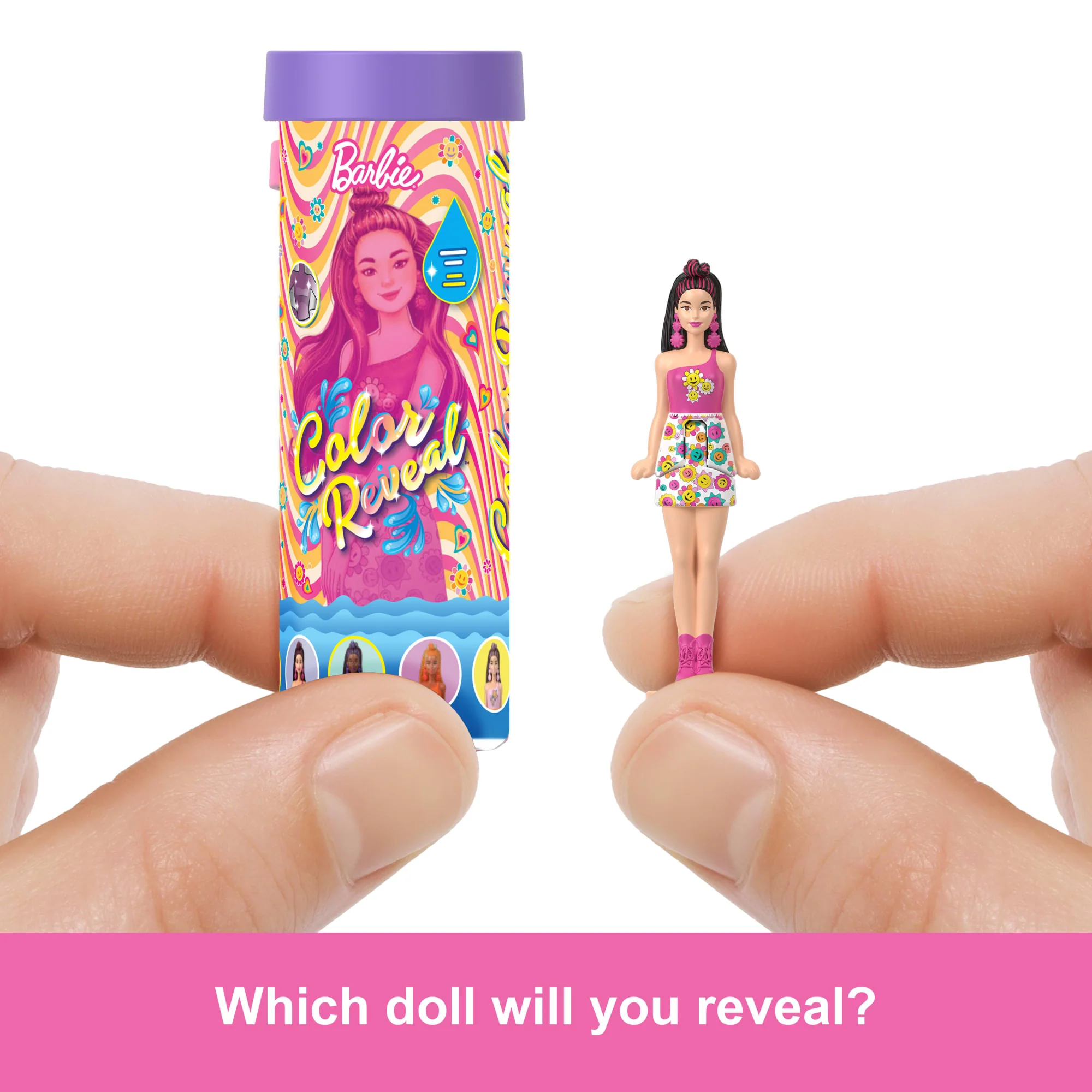 Barbie Mini Barbie Land 5-Pack Pop Reveal Dolls, 1.5-inch Mini Doll With Surprise Reveal & Sensory Play Piece - Image 4