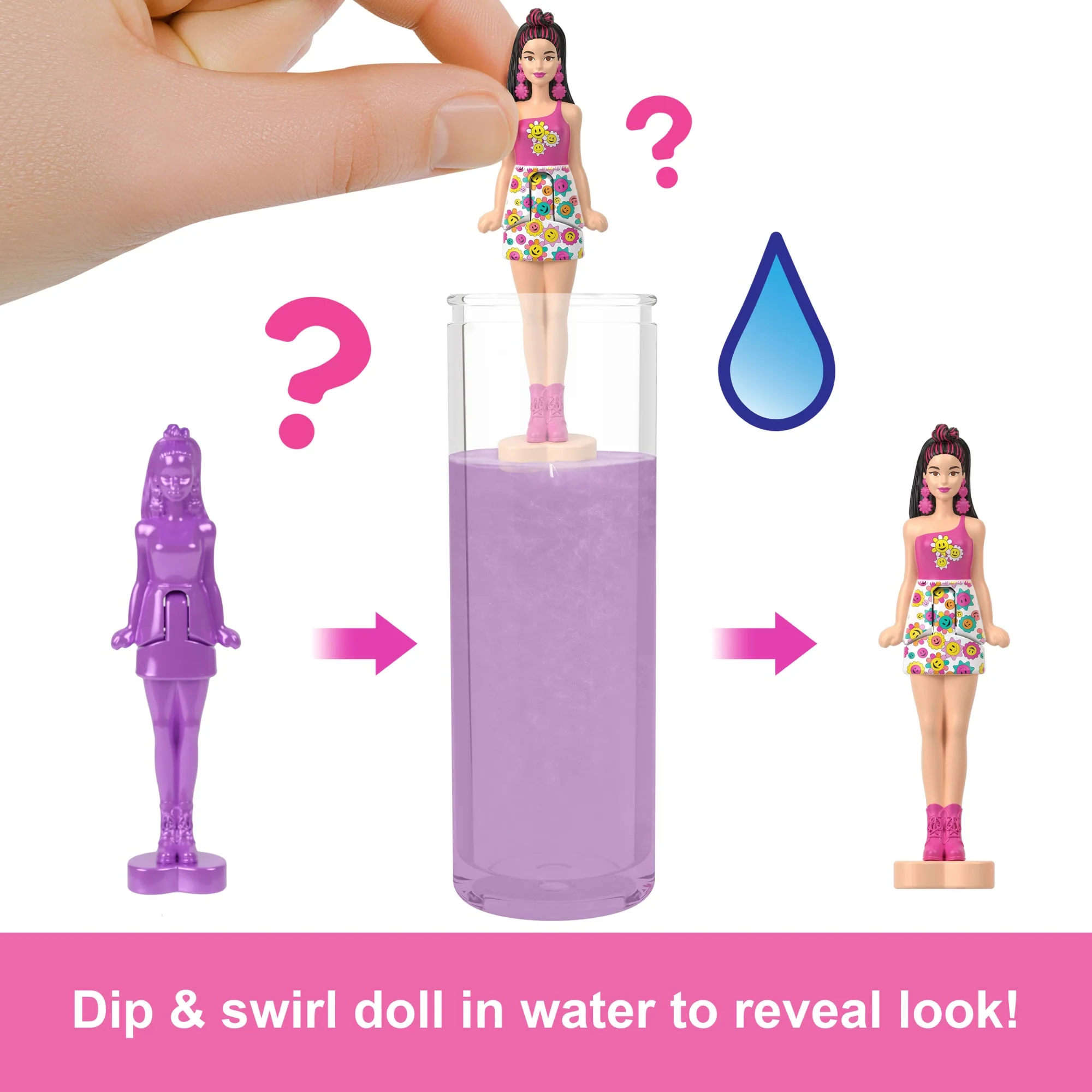 Barbie Mini Barbie Land 5-Pack Pop Reveal Dolls, 1.5-inch Mini Doll With Surprise Reveal & Sensory Play Piece - Image 5