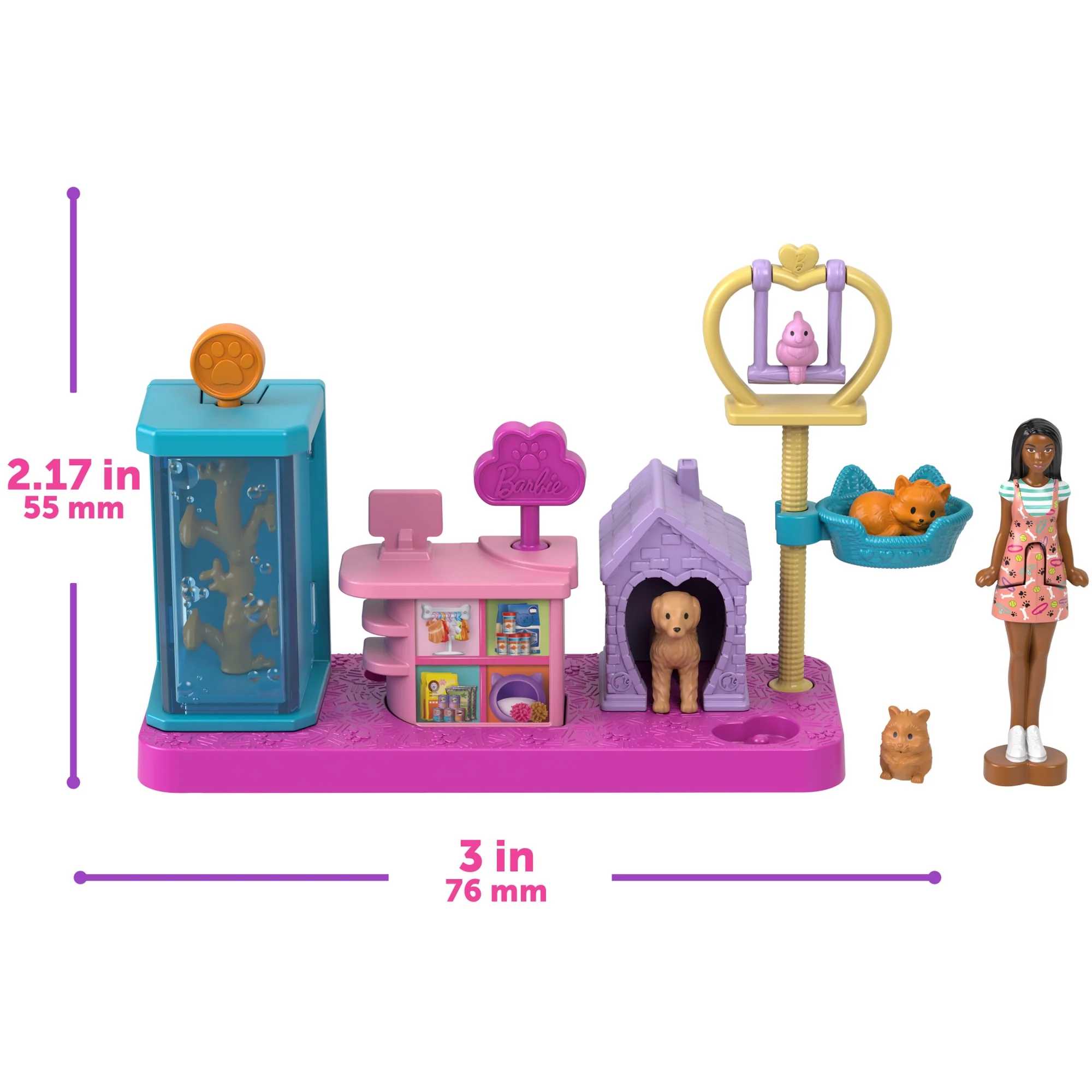 Barbie Mini Barbie Land Dreamhouse & 3 Playsets With 4 1.5-inch Dolls, Furniture & Accessories - Image 3