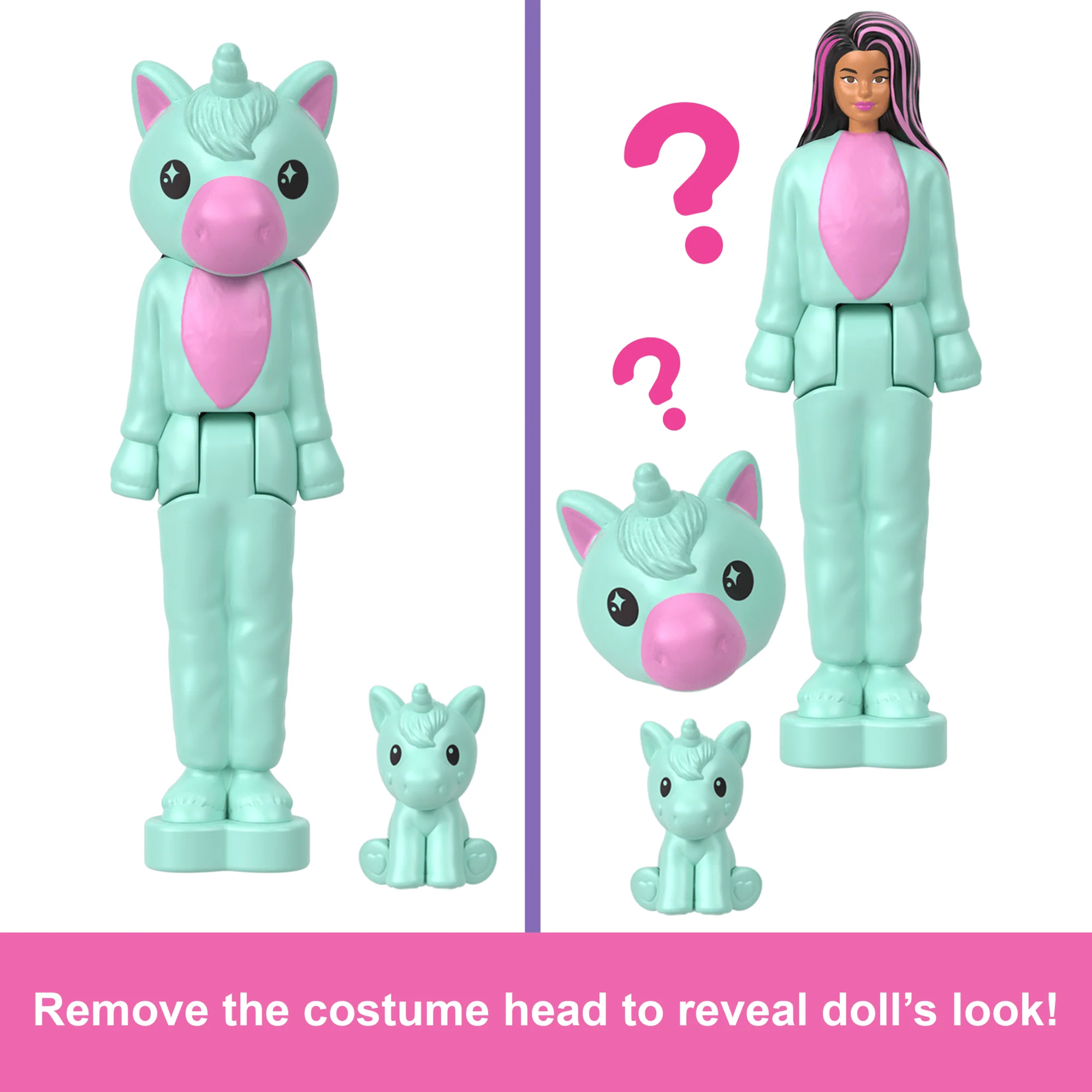 Barbie Mini Barbieland Cutie Reveal Doll & Pet, 1.5-inch Color Dream Series - Image 3