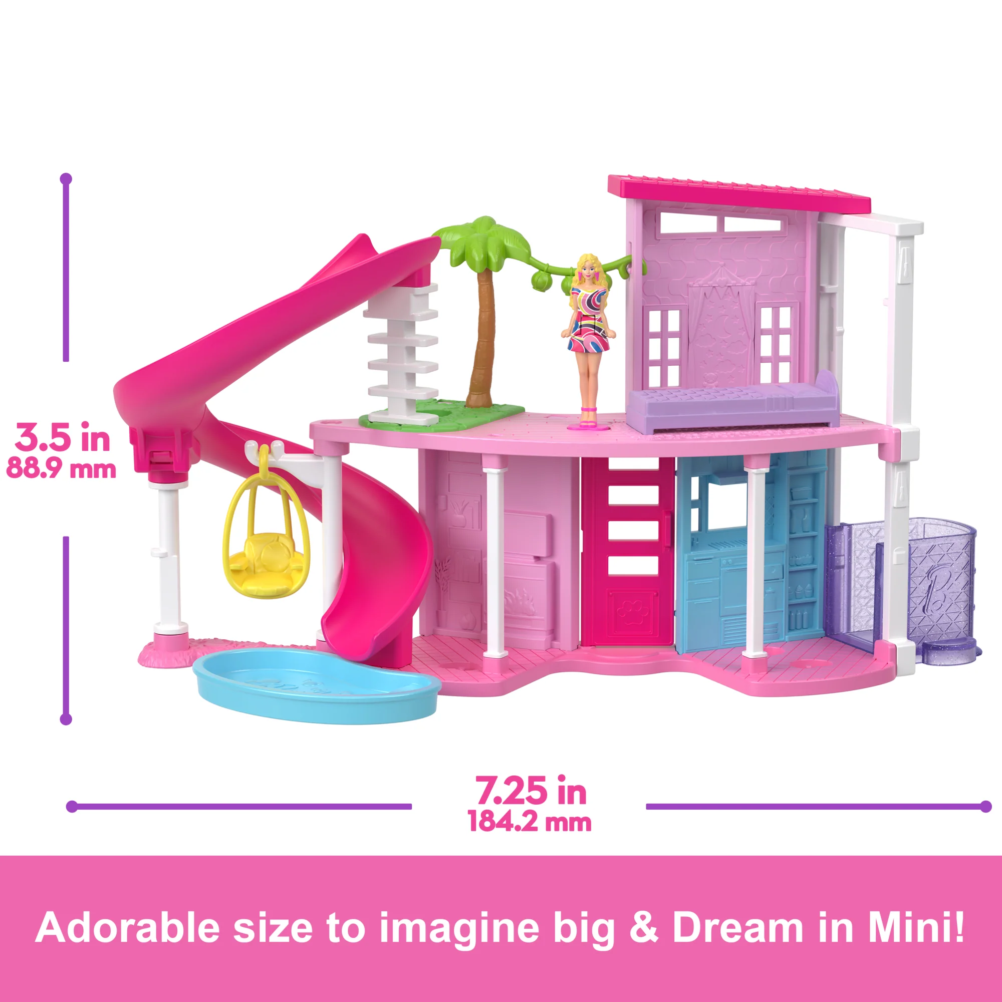 Barbie Mini Barbieland Doll House Playsets With 1.5-inch Doll, Furniture & Accessories - Image 4