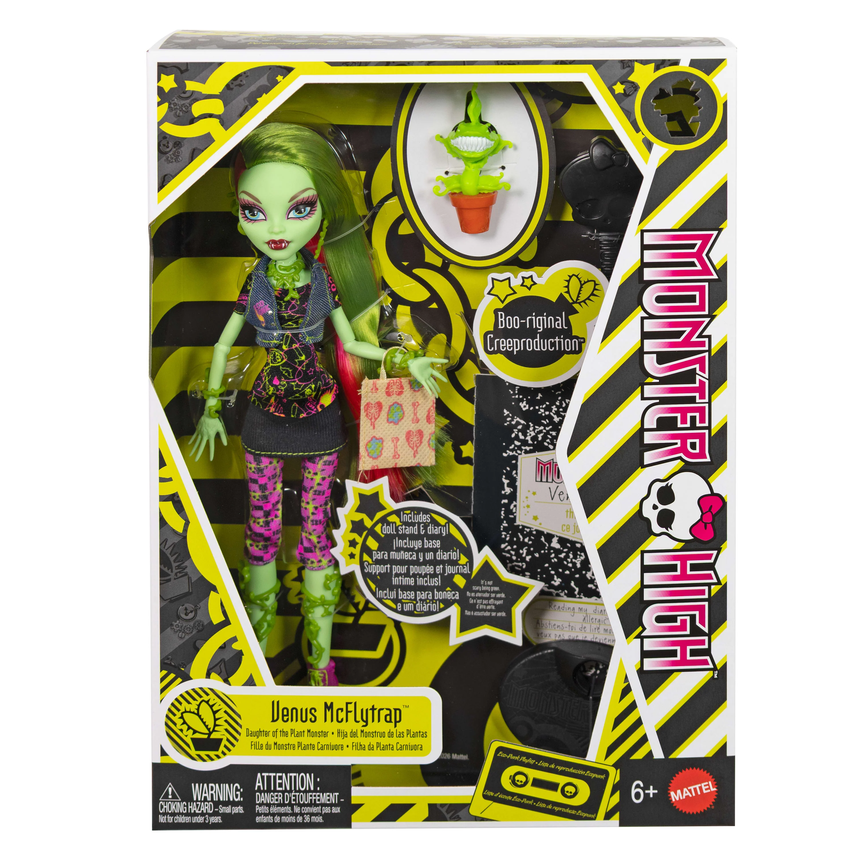 Monster High Boo-Riginal Creeproduction Venus Mcflytrap Doll With Diary, Doll Stand And Pet - Image 6