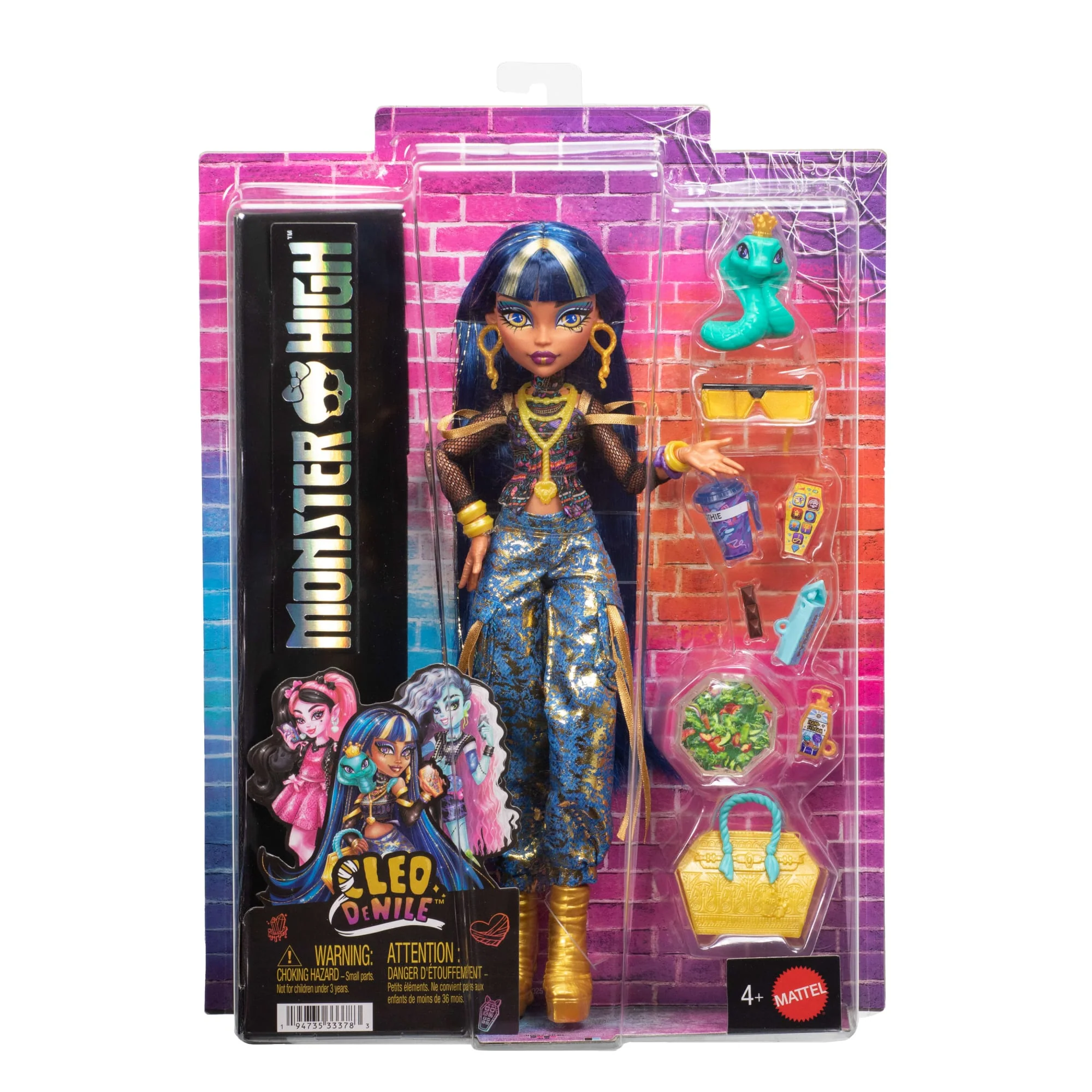 Monster High Cleo De Nile Fashion Doll in Cargo Pants With Pet Hissette And 7 Accessories - Image 6
