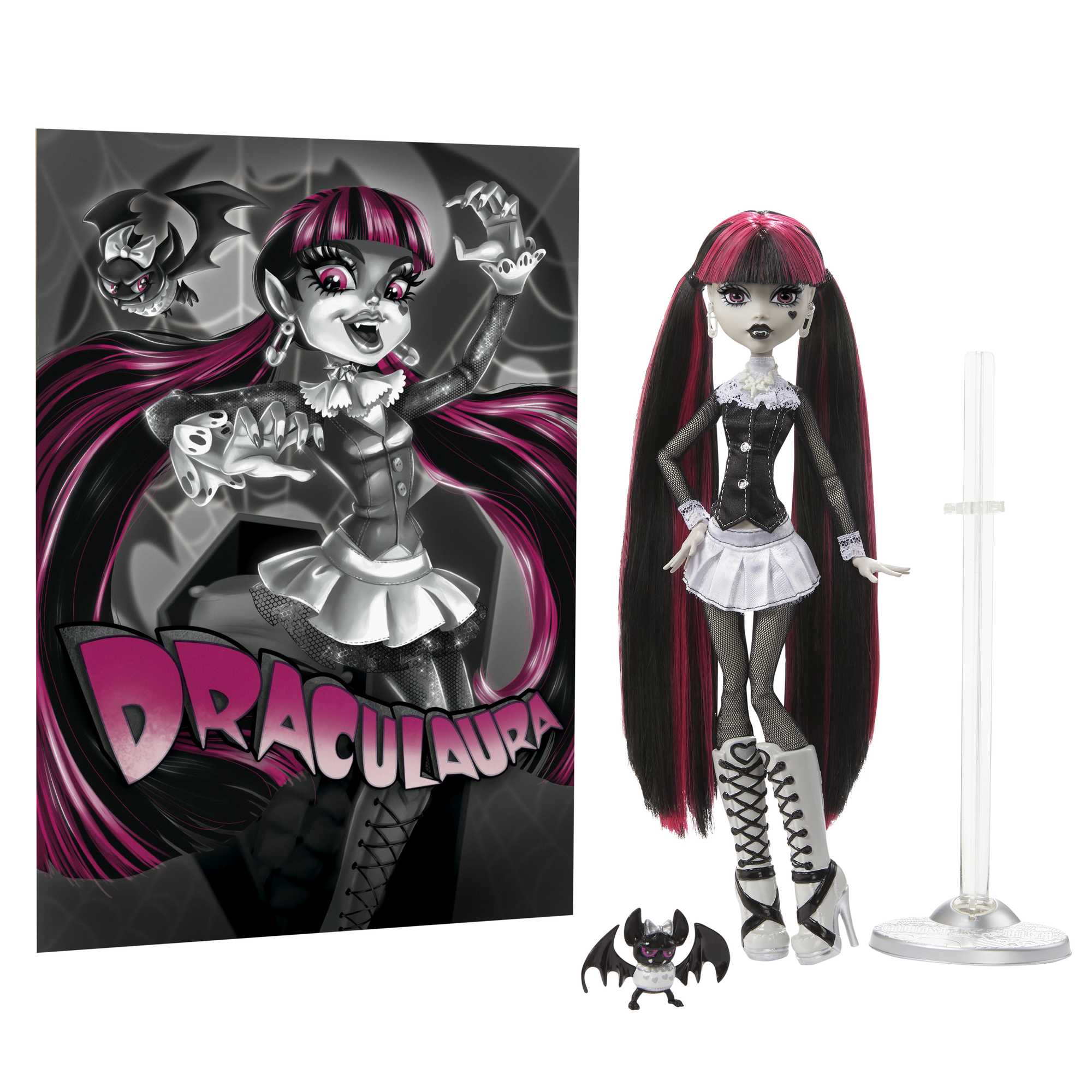 Monster High-Poupée Draculaura-Poupée en Noir et Blanc Avec Posters - Image 5