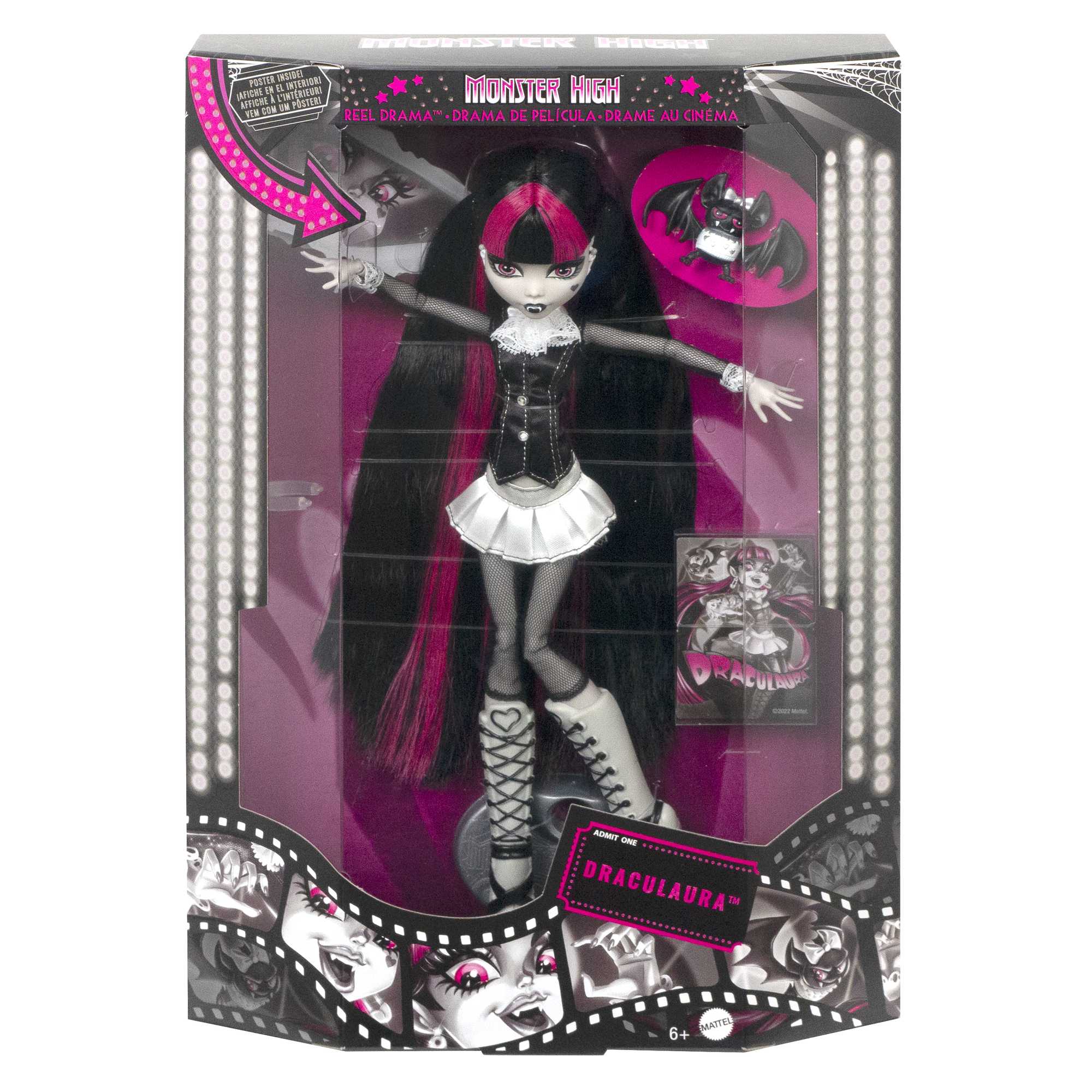 Monster High-Poupée Draculaura-Poupée en Noir et Blanc Avec Posters - Image 6