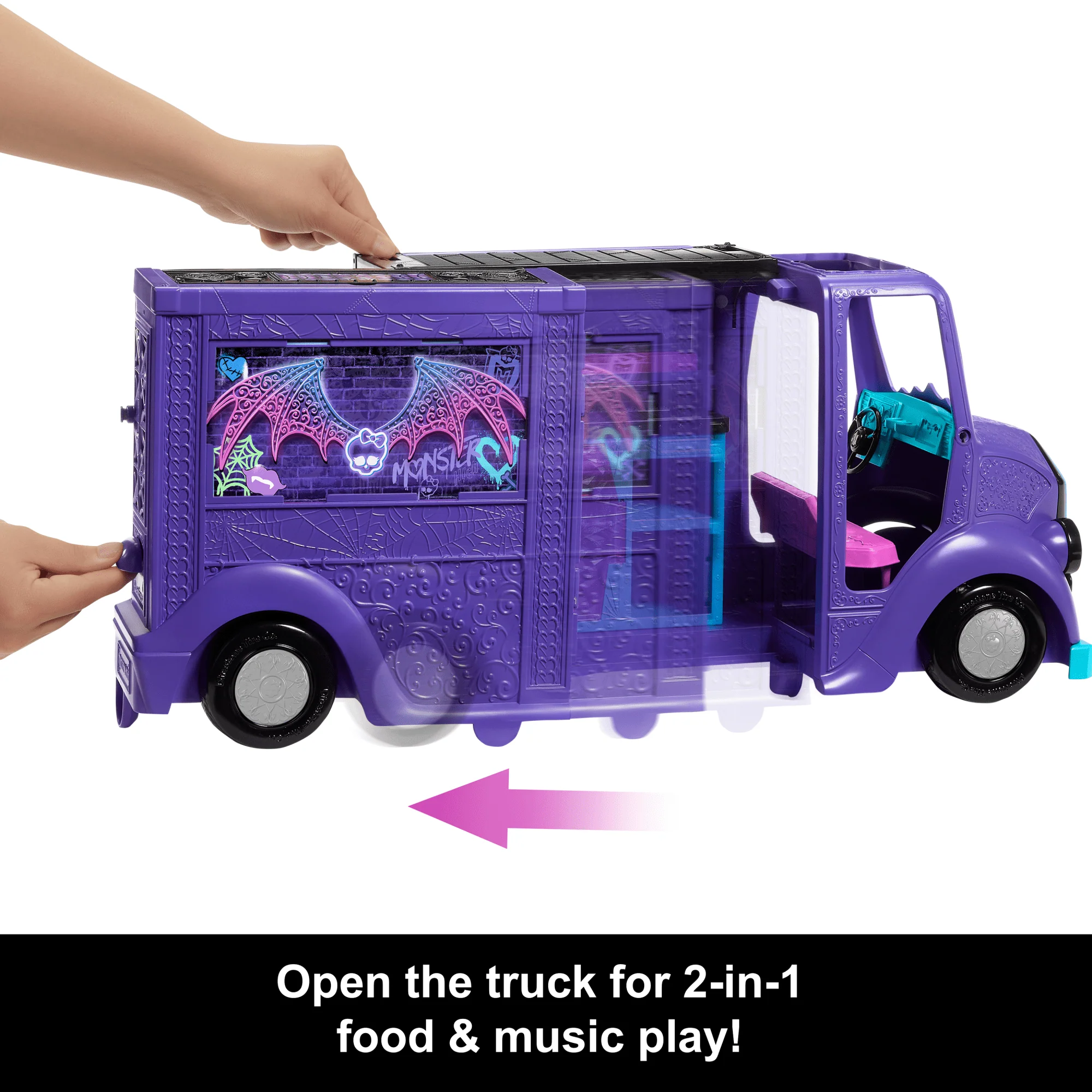 Monster High Draculaura Doll And Fangtastic Rockin’ Food Truck Playset With 13+ Themed Accessoriescessories - Image 3
