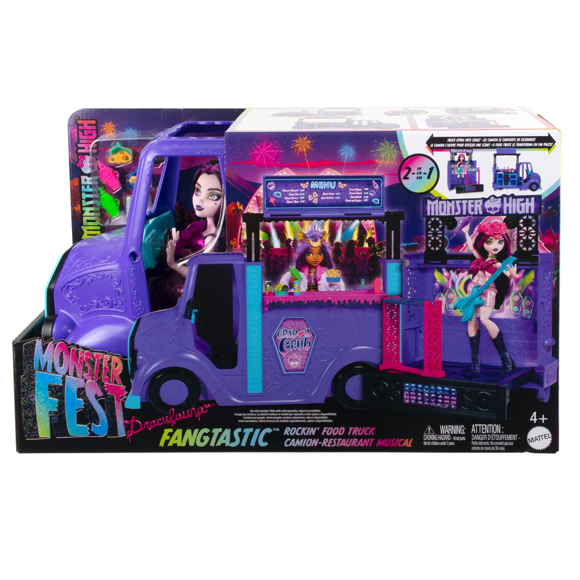 Monster High Draculaura Doll And Fangtastic Rockin’ Food Truck Playset With 13+ Themed Accessoriescessories - Image 6