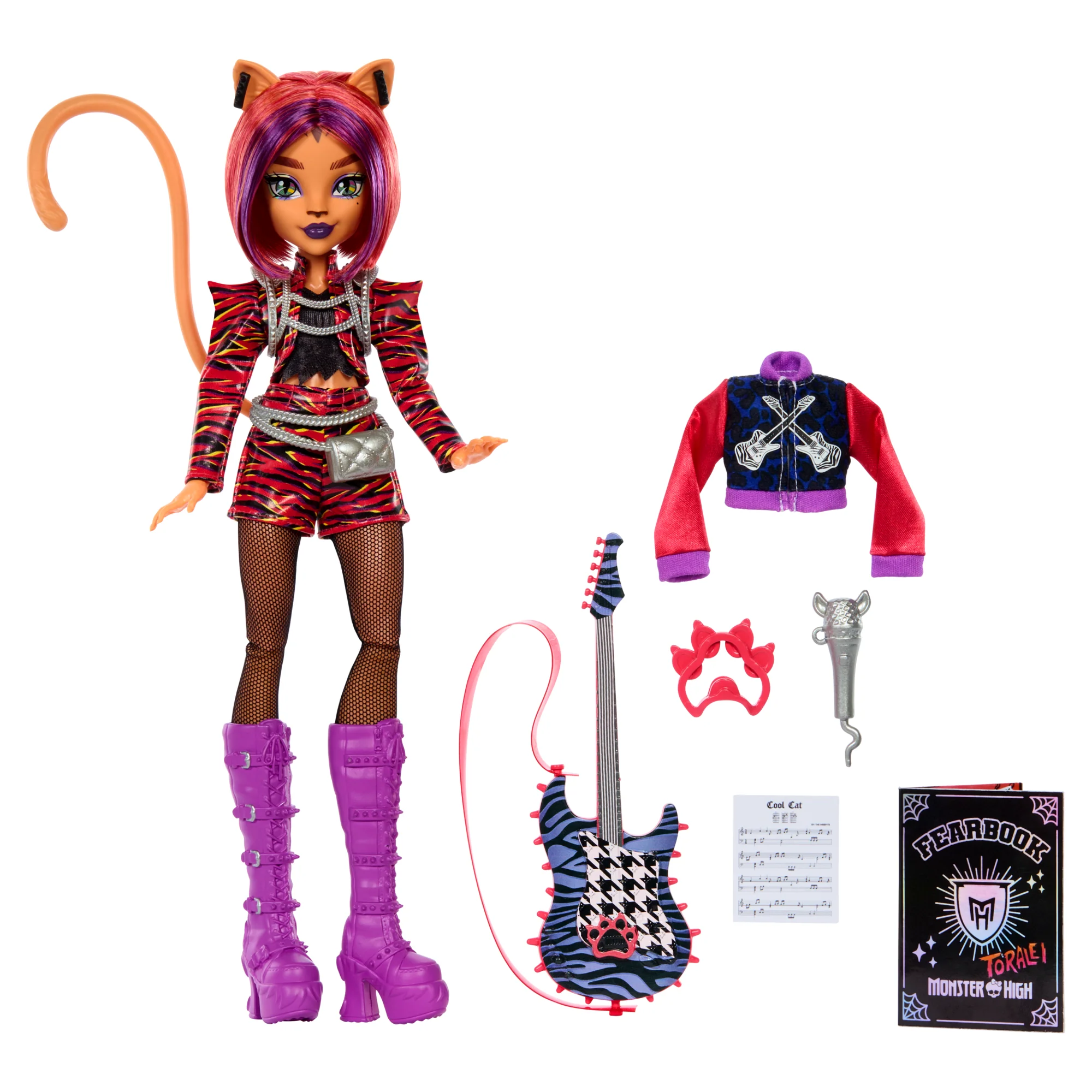 Monster High Fearbook Toralei Fashion Doll With Varsity Jacket, Yearbook, And Music Accessories - Image 2