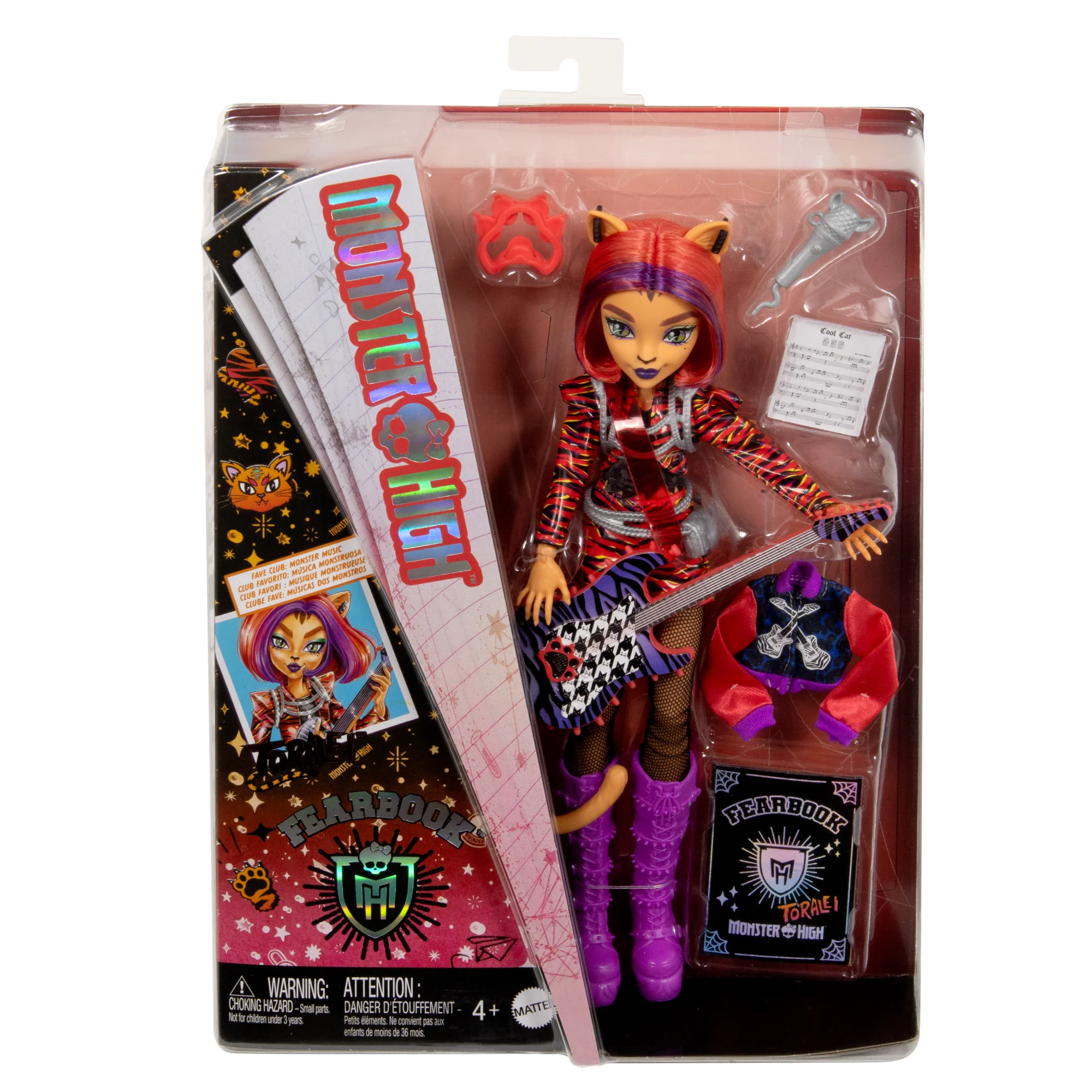 Monster High Fearbook Toralei Fashion Doll With Varsity Jacket, Yearbook, And Music Accessories - Image 6