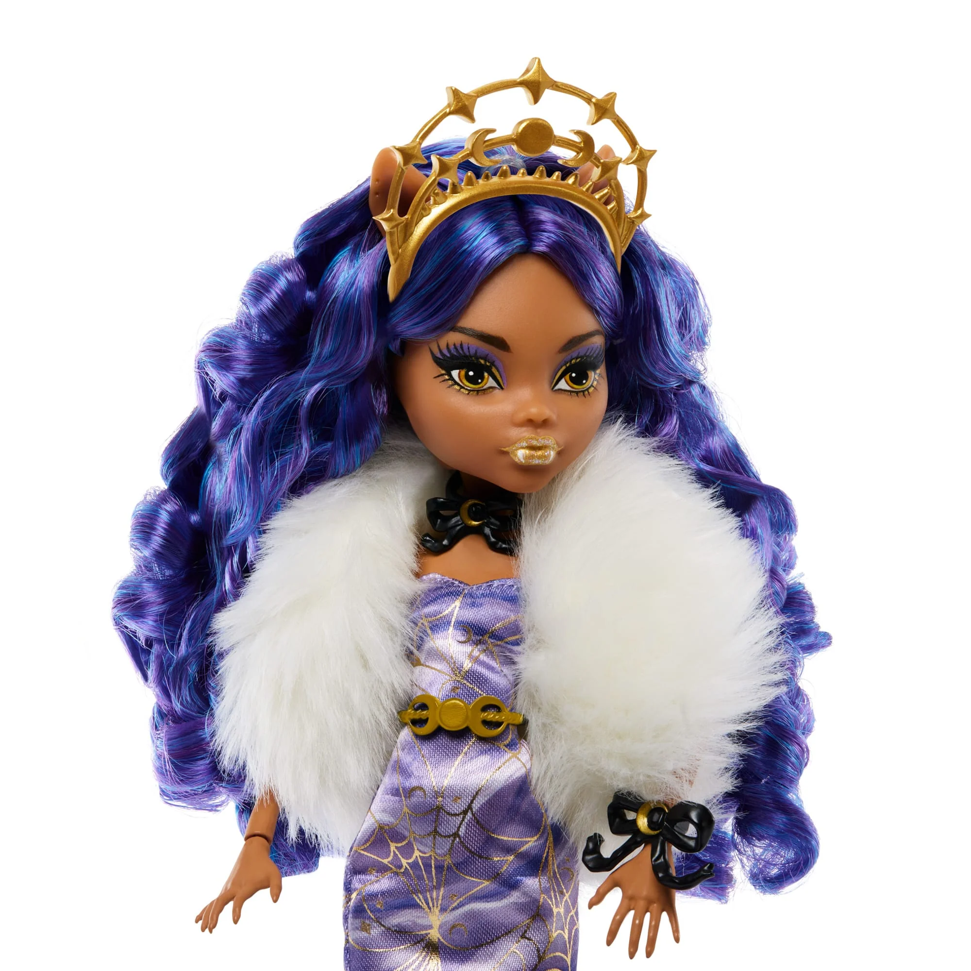 Monsterhigh-Fêtes de Fin D’Année-Poupée Clawdeen Wolf Robe Violette - Image 2