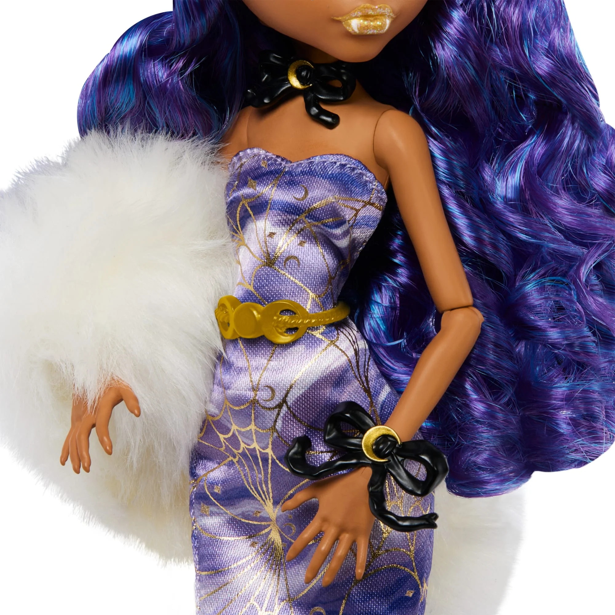 Monsterhigh-Fêtes de Fin D’Année-Poupée Clawdeen Wolf Robe Violette - Image 3