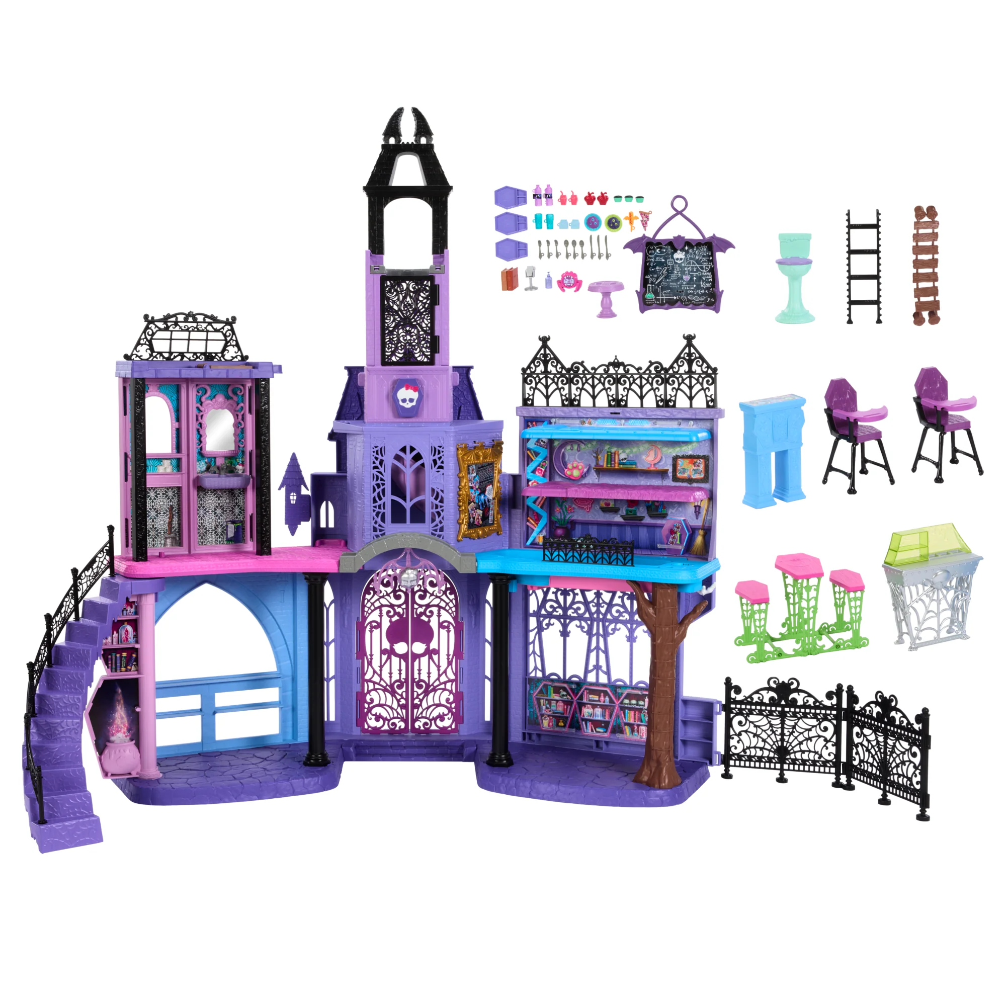 Monster High Haunted High School Doll House With 35+ Pieces Of Furniture And Accessories - Image 6
