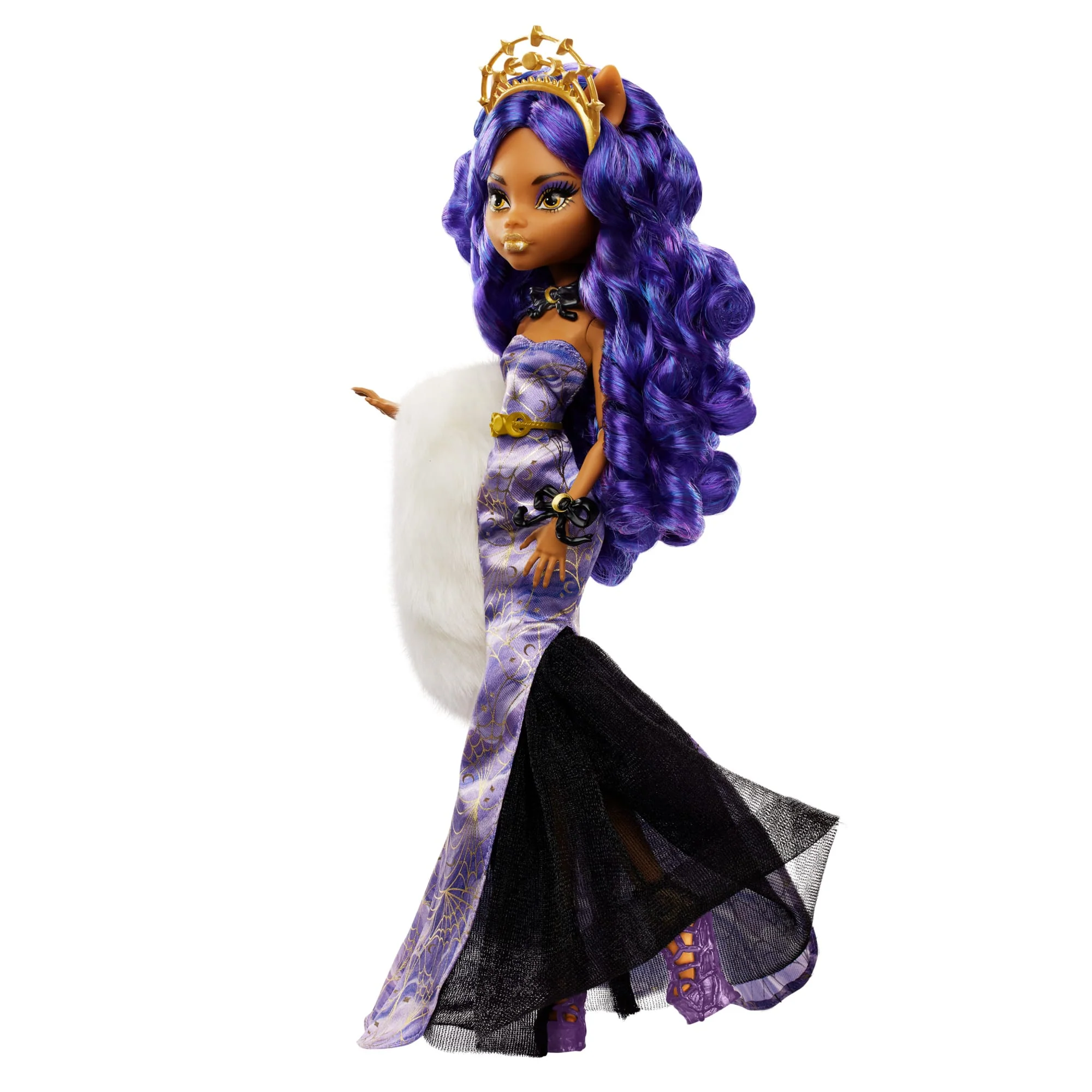 Monster High Doll, Clawdeen Wolf Howliday Edition in Purple Gown - Image 4