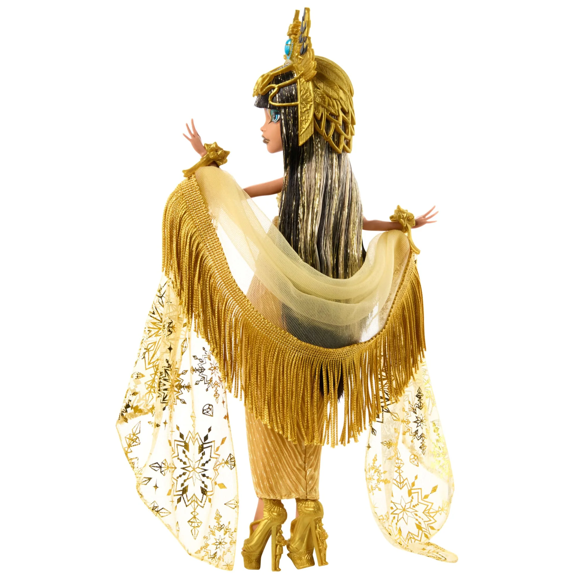 Monster High Howliday Winter Edition Cleo De Nile Collectible Doll in Golden Gown With Fringe Shawl - Image 5