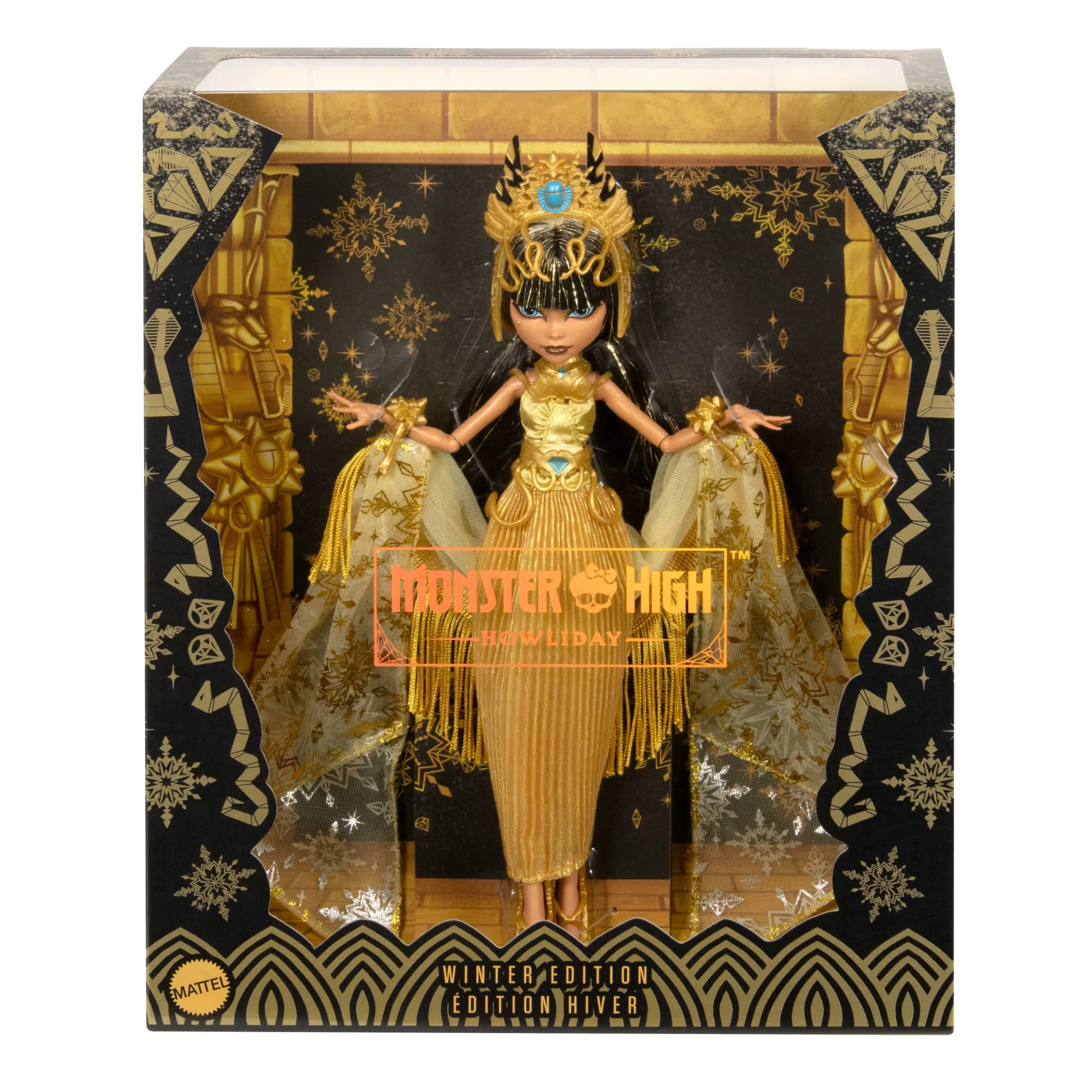 Monster High Howliday Winter Edition Cleo De Nile Collectible Doll in Golden Gown With Fringe Shawl - Image 6