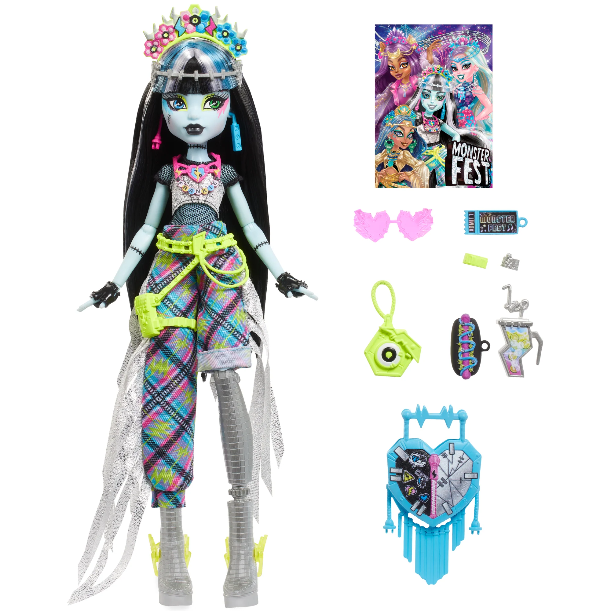 Monster High Monster Fest Frankie Stein Fashion Doll With Festival Outfit, Band Poster And Accessories - Image 5