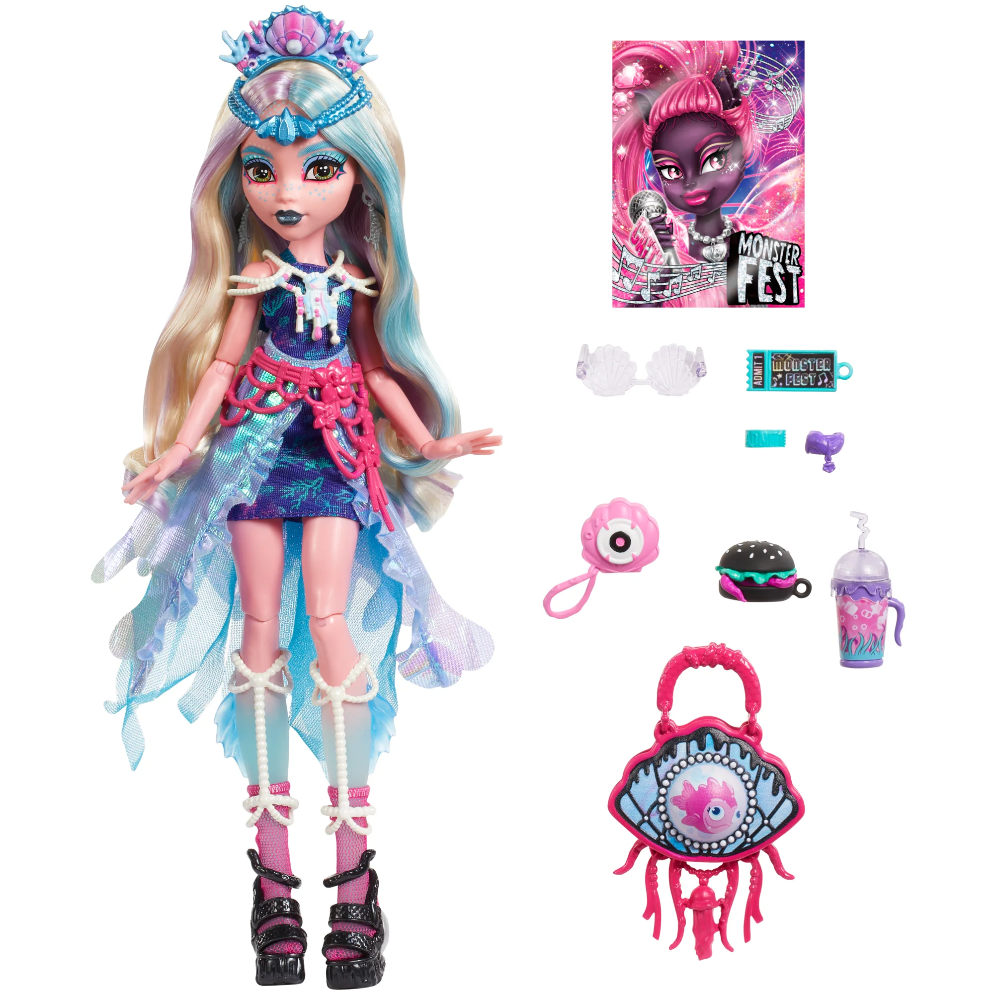 Monster High Monster Fest Lagoona Blue Fashion Doll With Festival Outfit, Band Poster And Accessories - Image 4