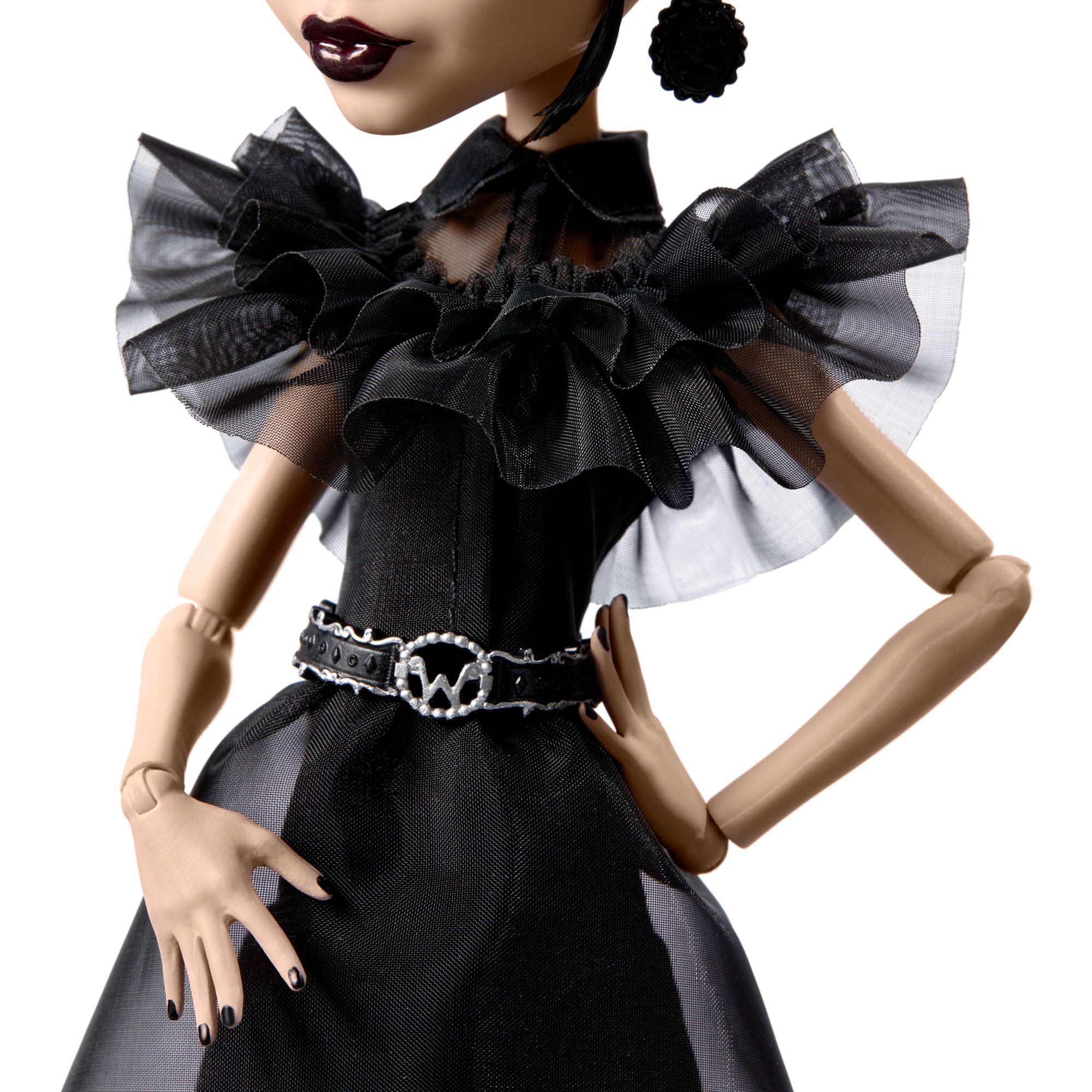 Monster High Wednesday Collectible Doll, Rave’N Wednesday in Black Gown Inspired By Dance Scene - Image 3