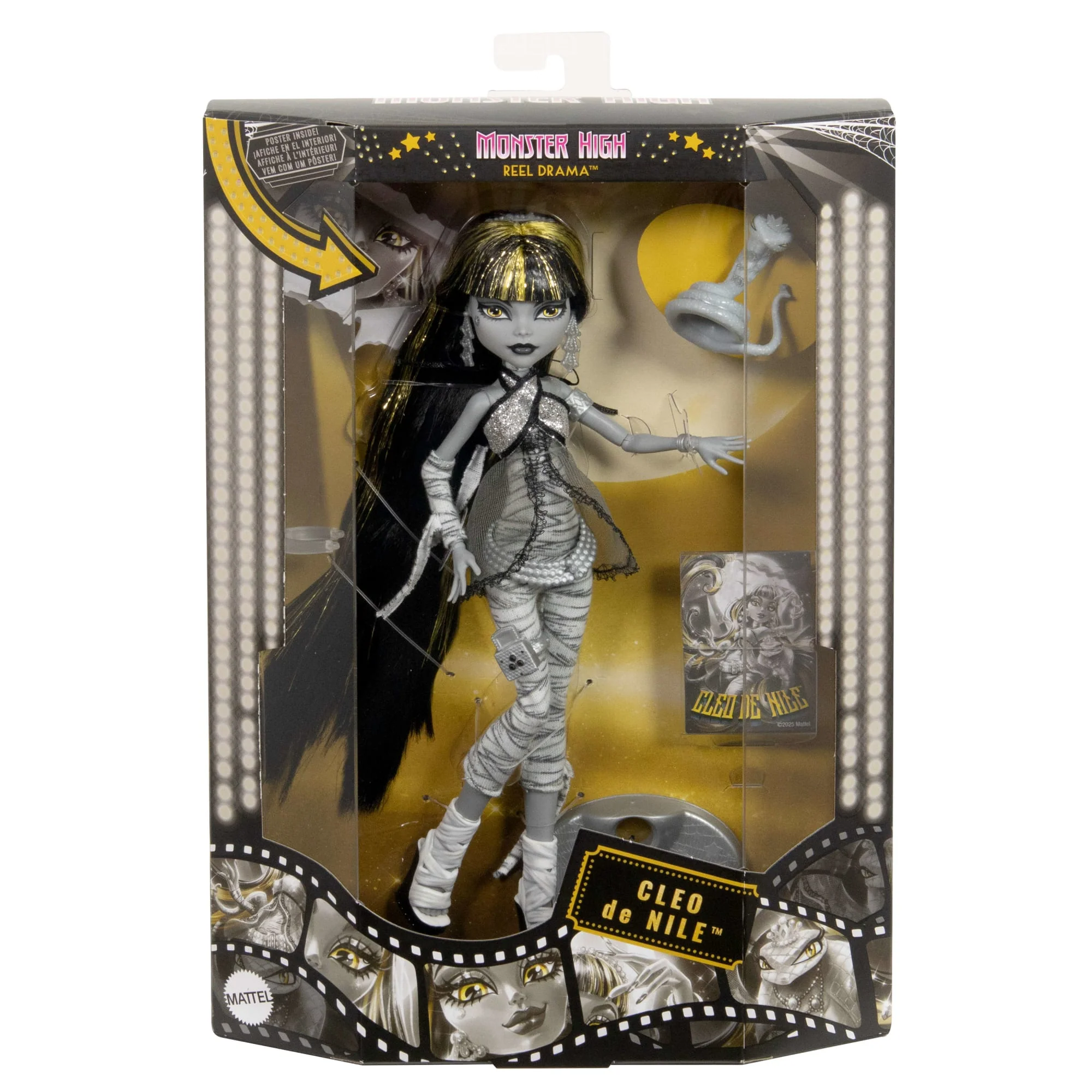 Monster High Reel Drama Cleo De Nile Black And White Reproduction Collector Doll With Poster - Image 6