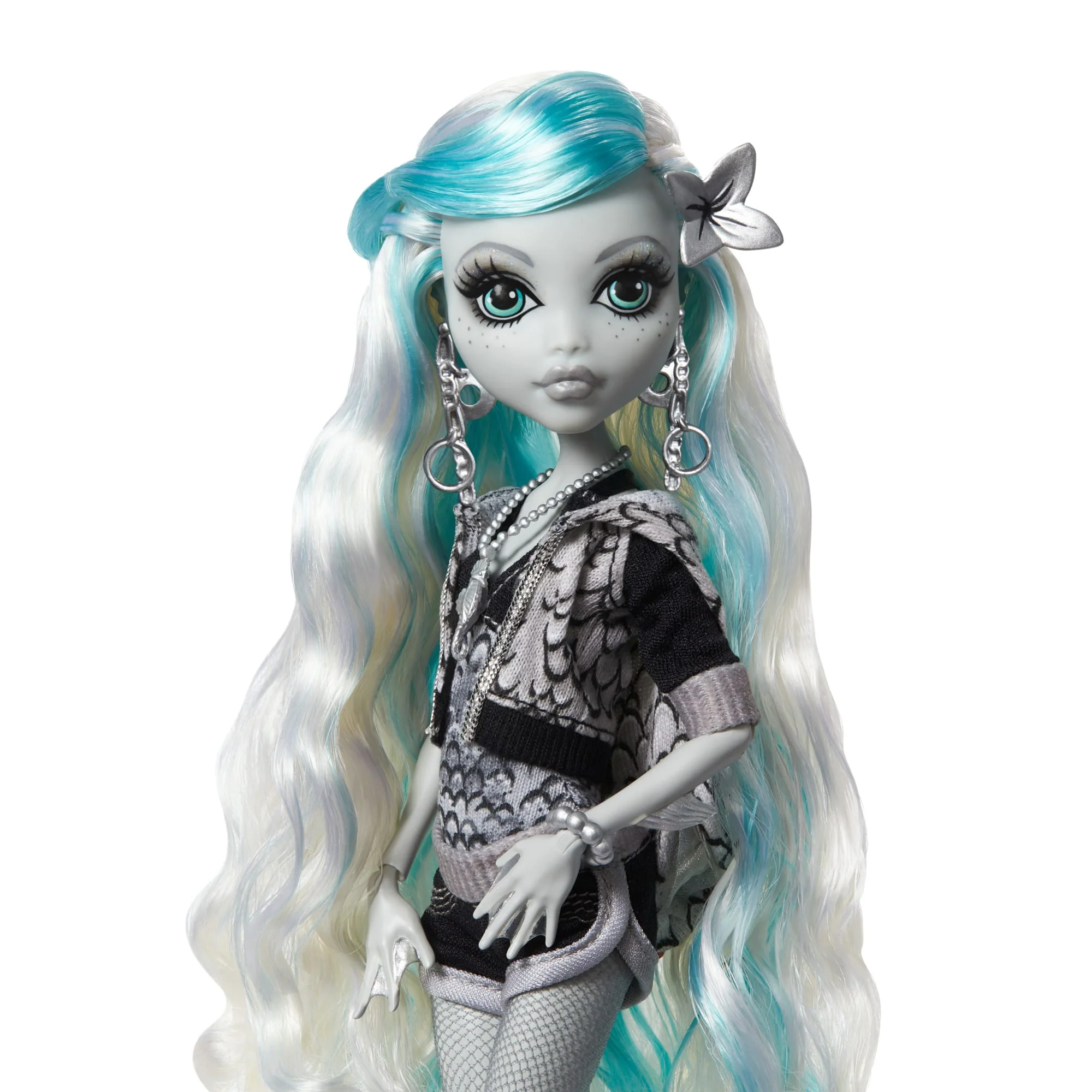 Monster High Reel Drama Lagoona Blue Collector Doll in Black And White, Reproduction With Poster - Image 3