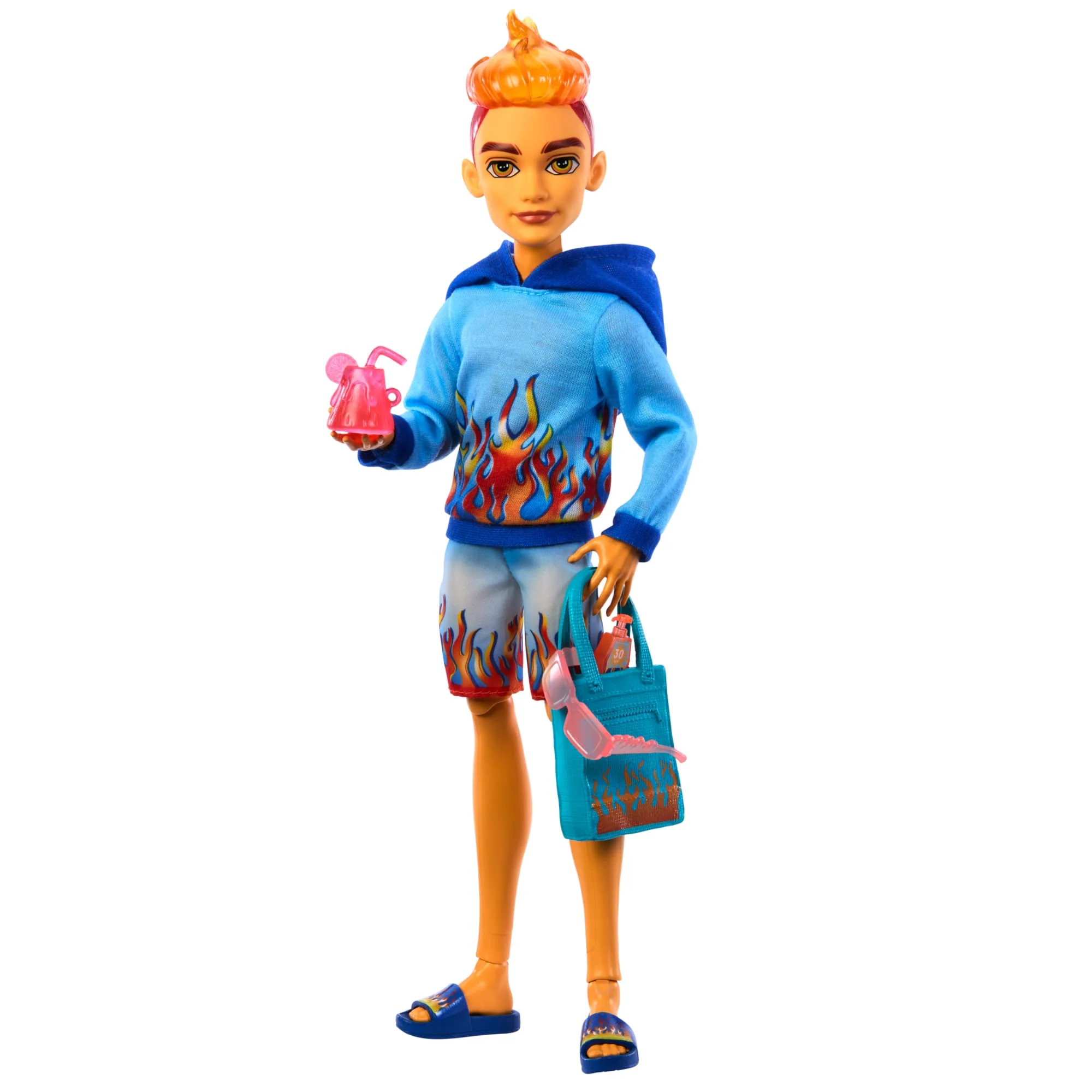Monster High Scare-Adise Island Heath Burns Fashion Doll With Swim Trunks & Accessories - Image 4
