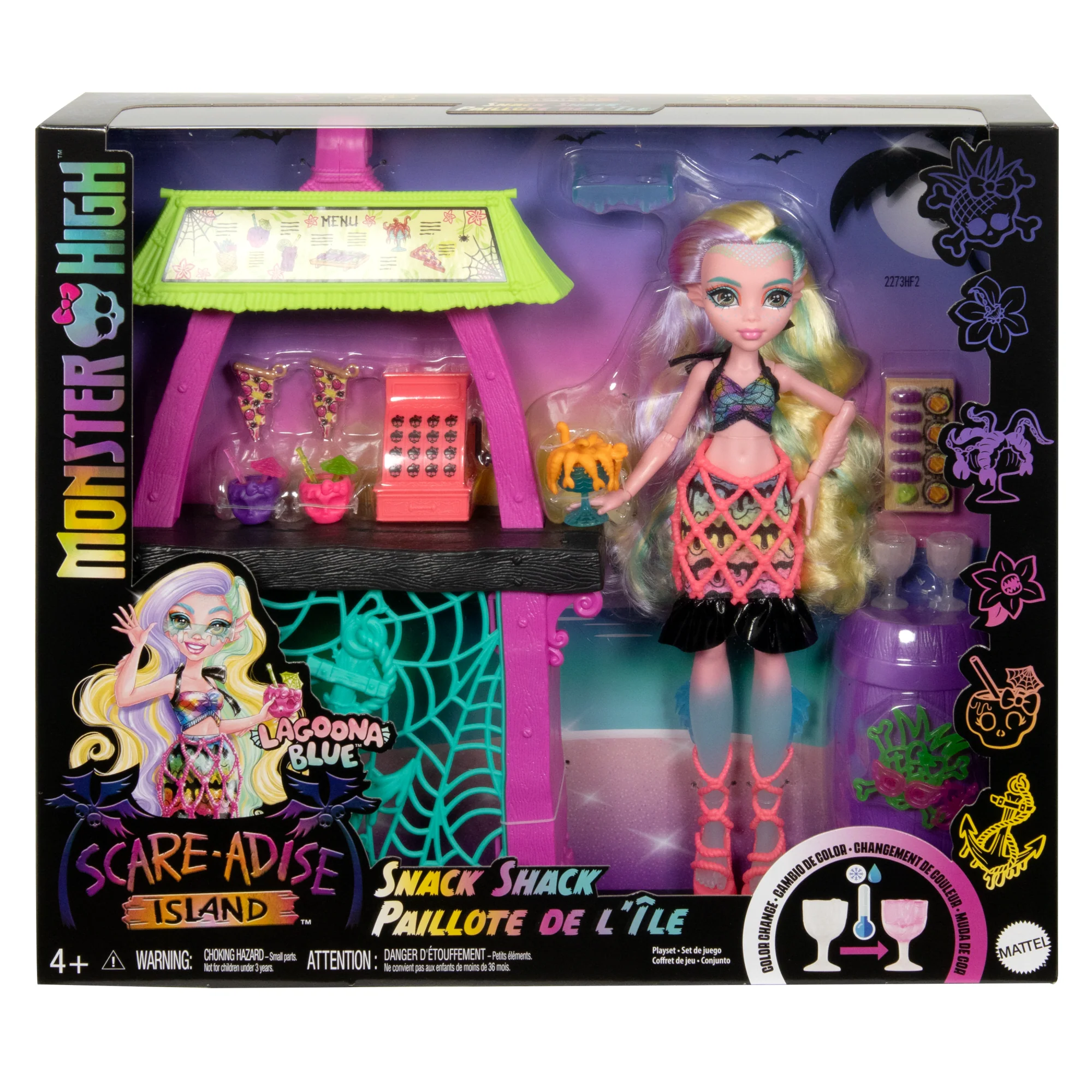 Monster High Lagoona Blue Fashion Doll And Playset, Scare-Adise Island Snack Shack With Food Accessories - Image 6