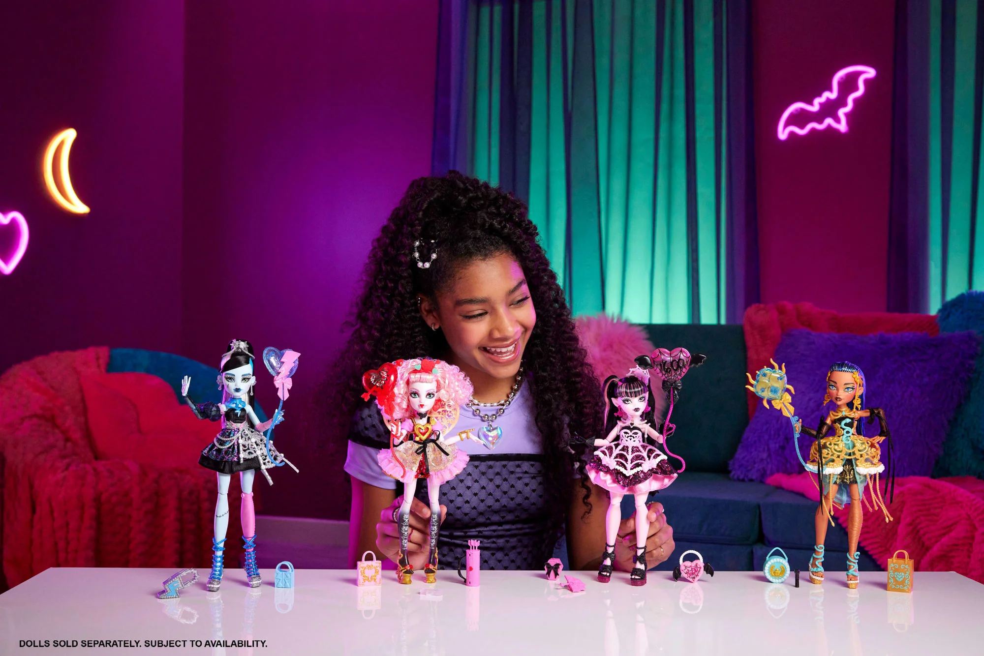 Monster High Scary Sweet Birthday Dolls in Party Dresses With Accessories Like Balloons & Gifts - Image 2