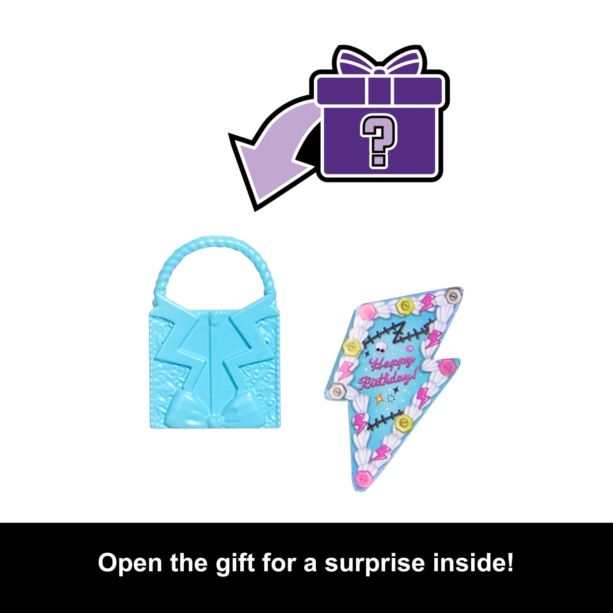 Monster High Scary Sweet Birthday Frankie Stein Doll in Party Dress With Balloon & Gift - Image 3