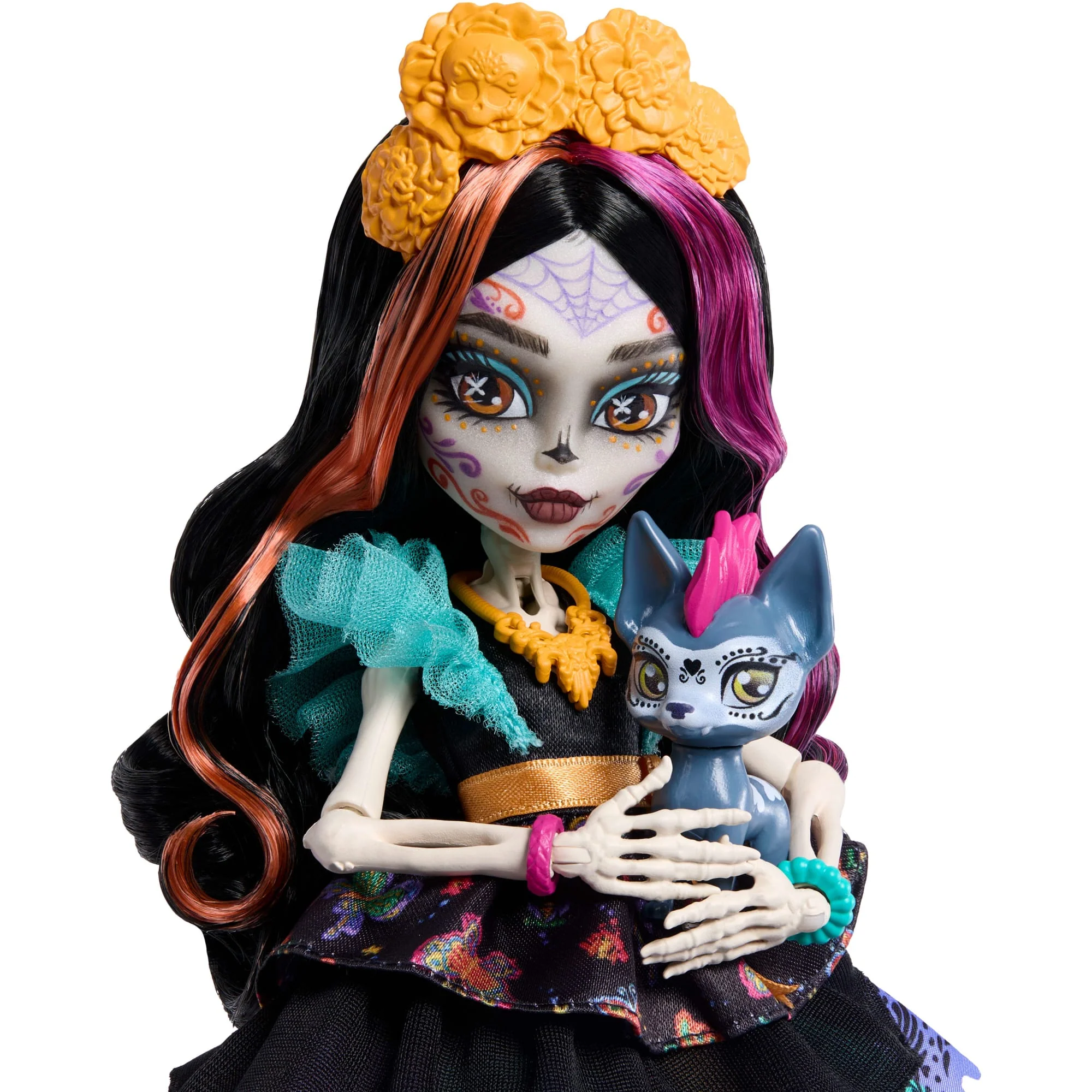 Monster High Skelita Calaveras Fashion Doll in Ruffled Dress With Pet Candelita And 7 Accessories - Image 3