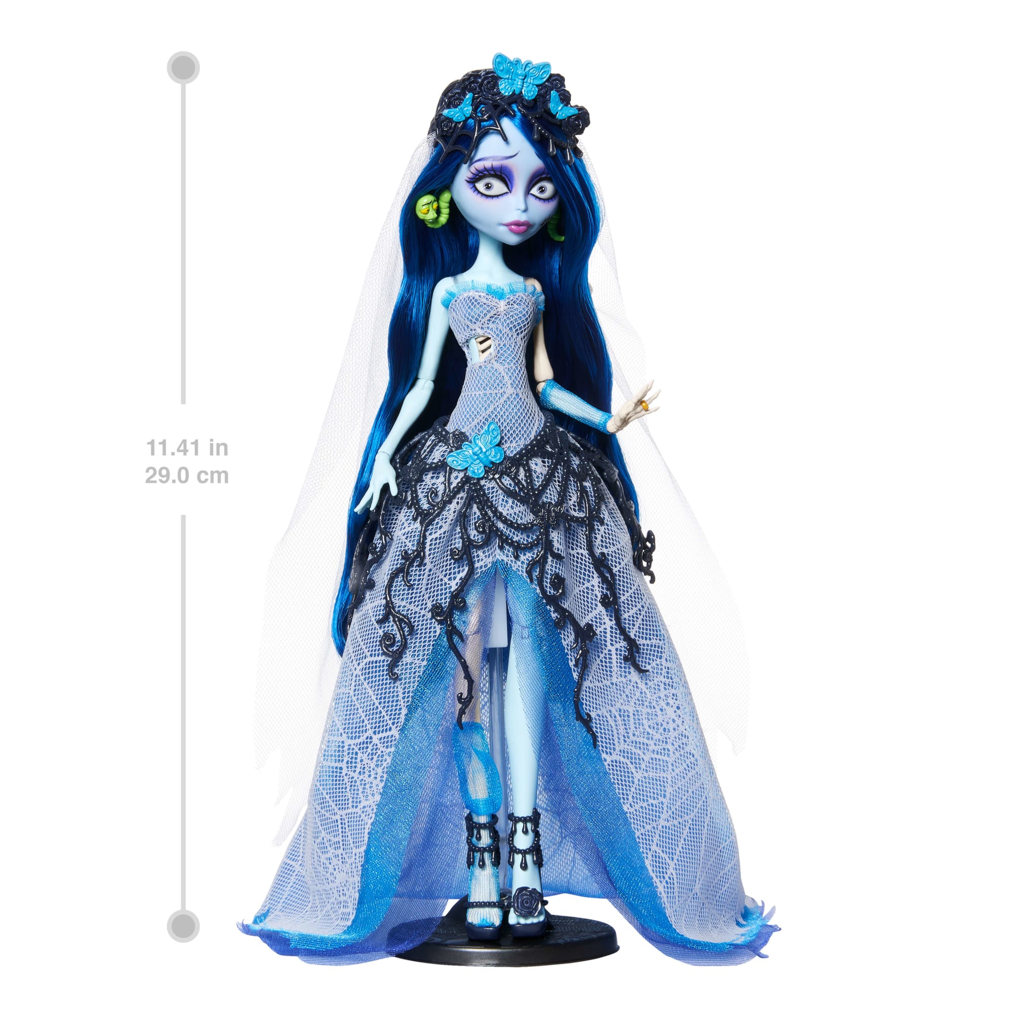 Monster High Skullector Corpse Bride Collectible Doll, Emily in Gothic Wedding Dress With Veil - Image 6