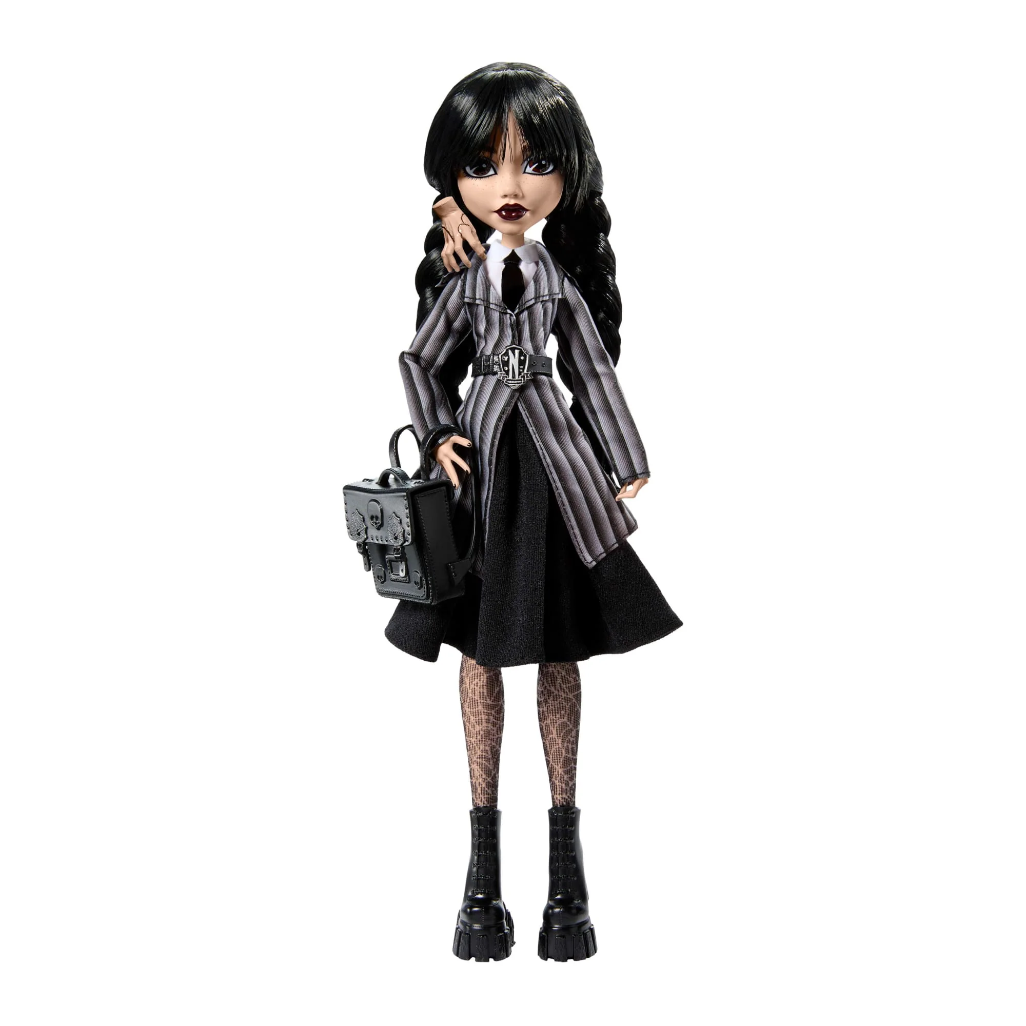 Monster High Wednesday Collectible Doll, Wednesday Addams in Nevermore Academy Uniform With Thing - Image 2