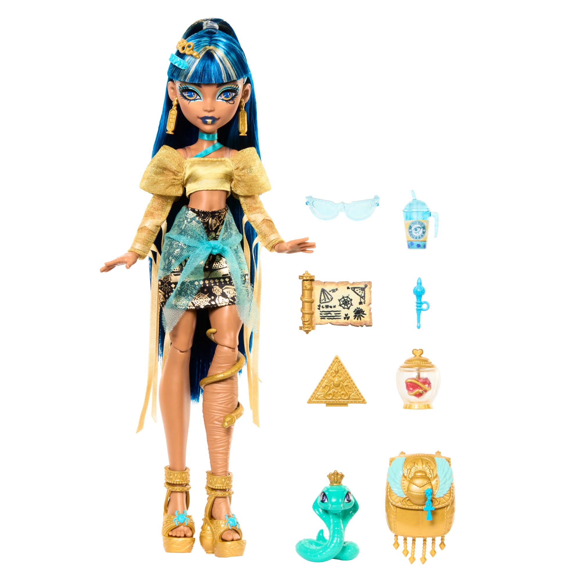 Monsterhigh-Cleo de Nile-Poupée Avec Animal et Accessoires - Image 4