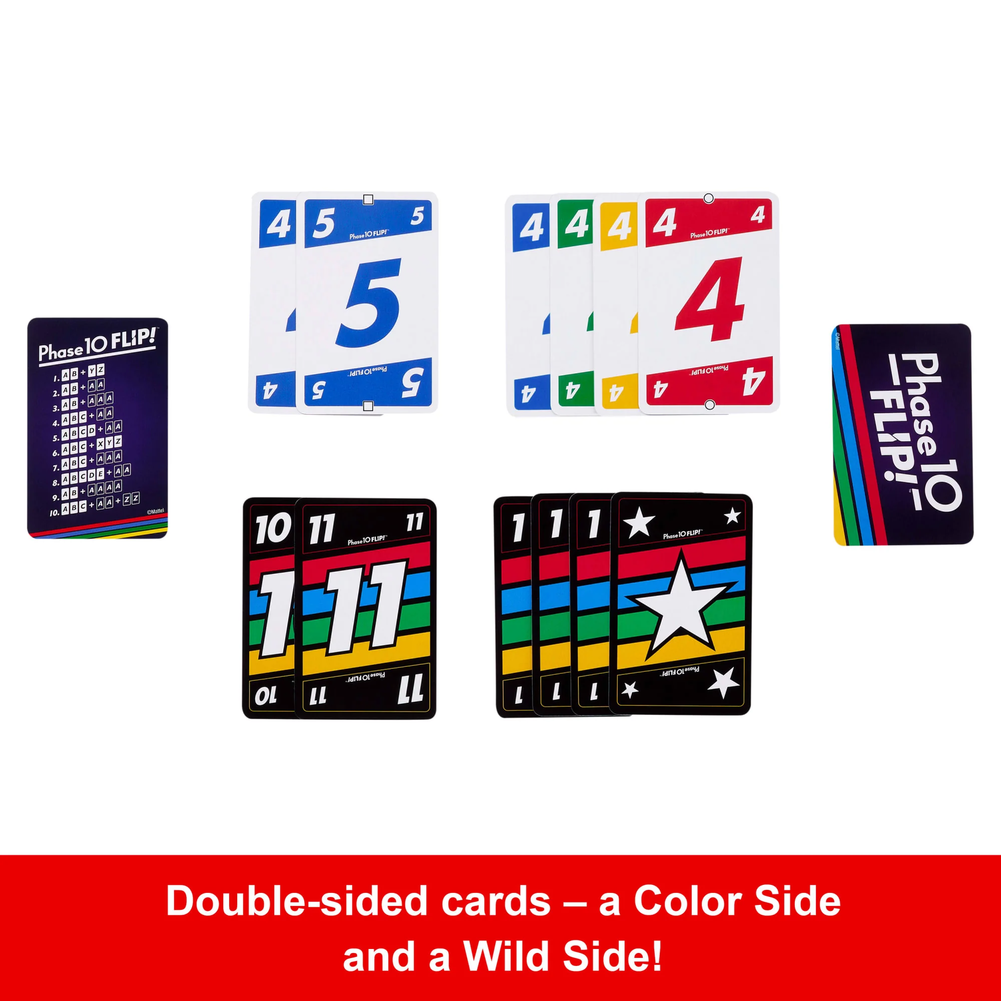 Phase 10 Flip Card Game, Classic Family Card Game With Double-Sided Cards For 2-6 Players - Image 3