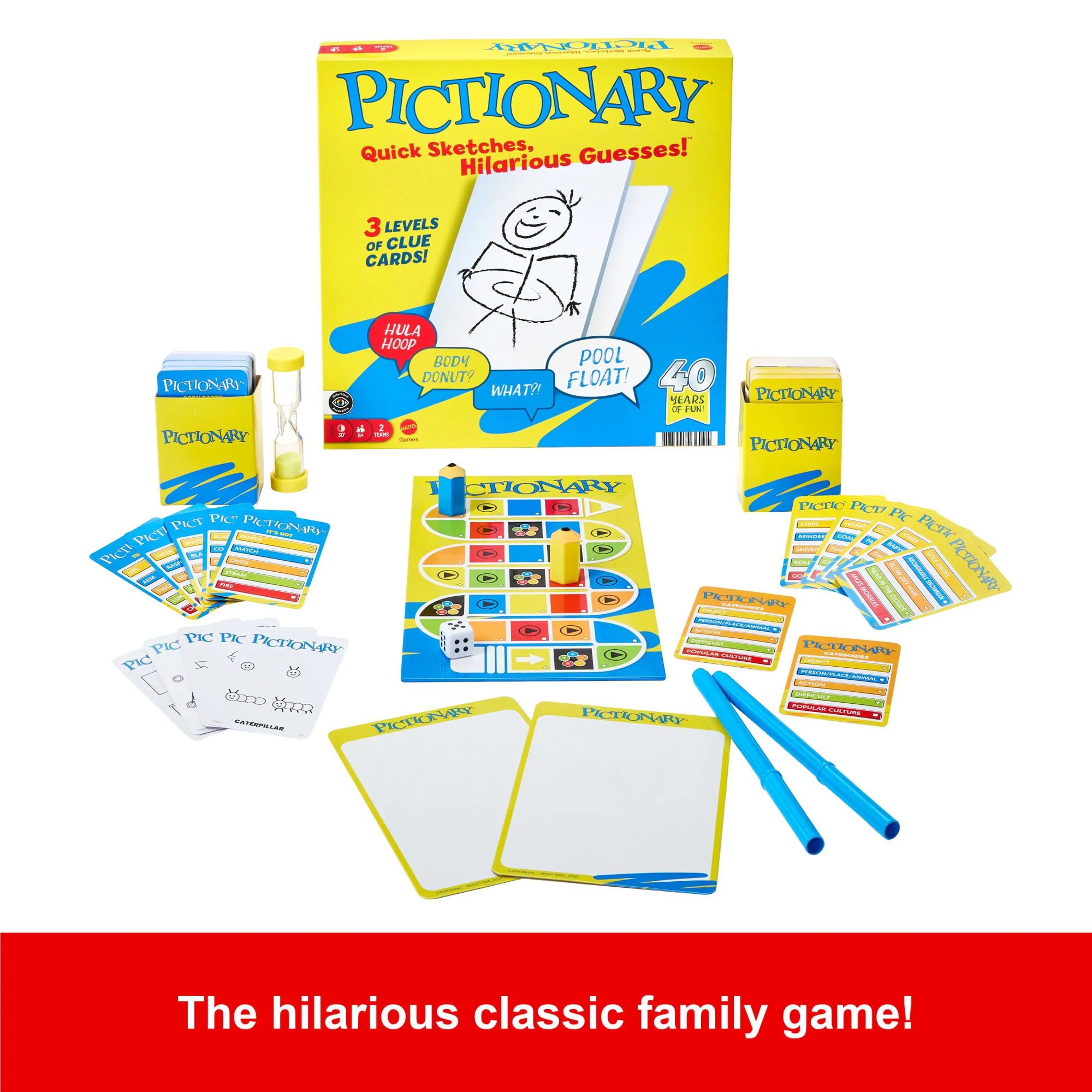 Pictionary Family Board Game For Kids, Adults And Game Night With Erasable Boards And Markers - Image 3