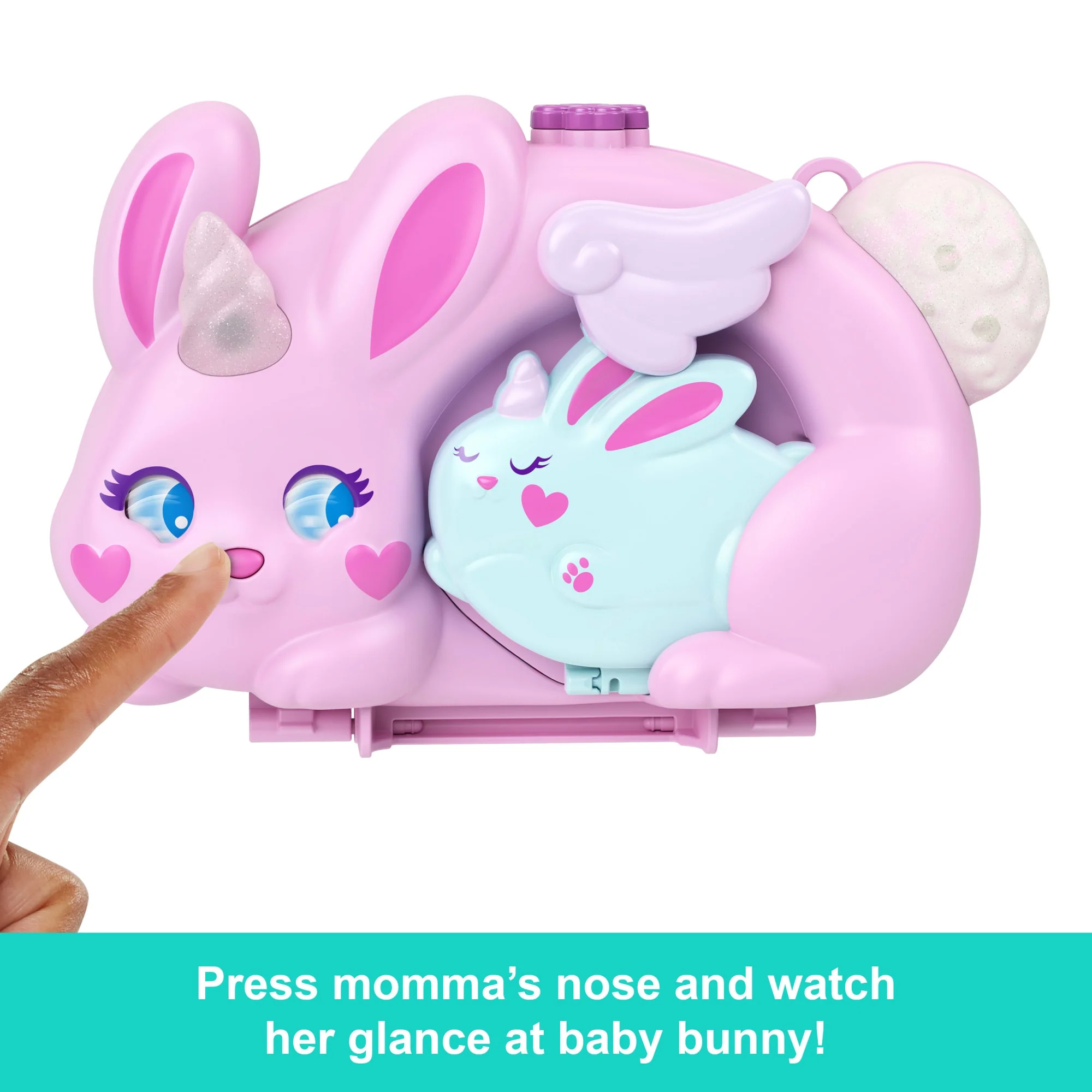 Polly Pocket 2-In-1 Bunny Fun Compact, Wearable Purse Playset With 2 Dolls & 12 Accessories Including Pets - Image 3