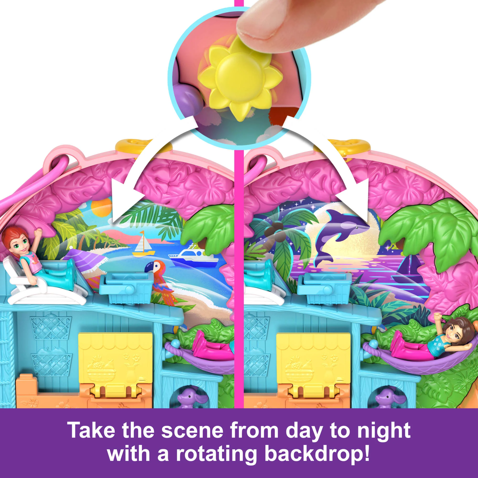 Polly Pocket Adventure Moped Compact With 2 Micro Dolls And Pet, Travel Toy With Animal And Vehicle Accessories - Image 4