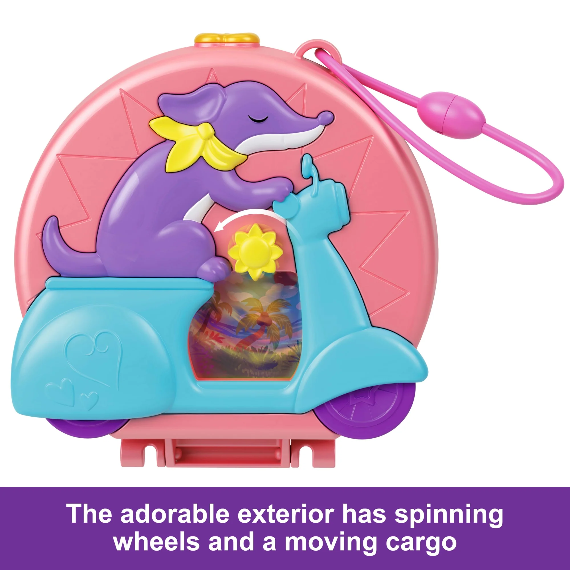 Polly Pocket Adventure Moped Compact With 2 Micro Dolls And Pet, Travel Toy With Animal And Vehicle Accessories - Image 3