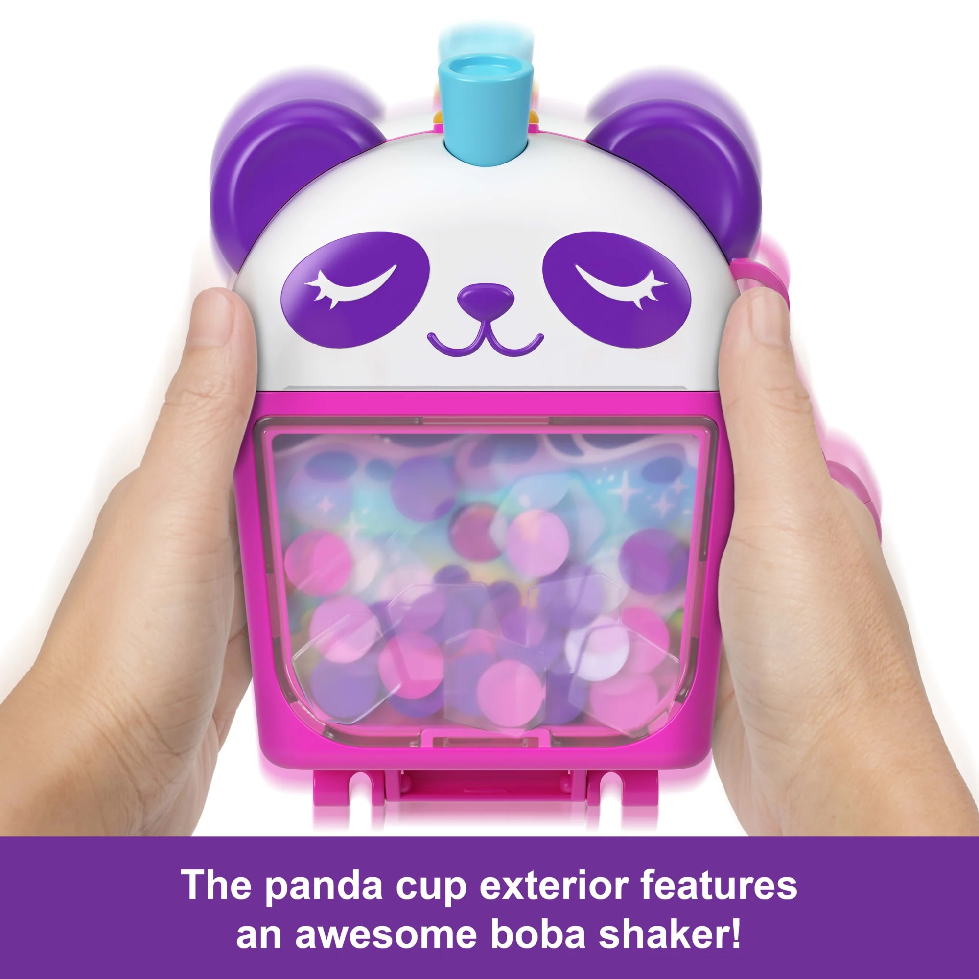 Polly Pocket Bubble Tea Panda Compact With 2 Micro Dolls And Pet Panda, Animal Toy With Food Accessories - Image 3